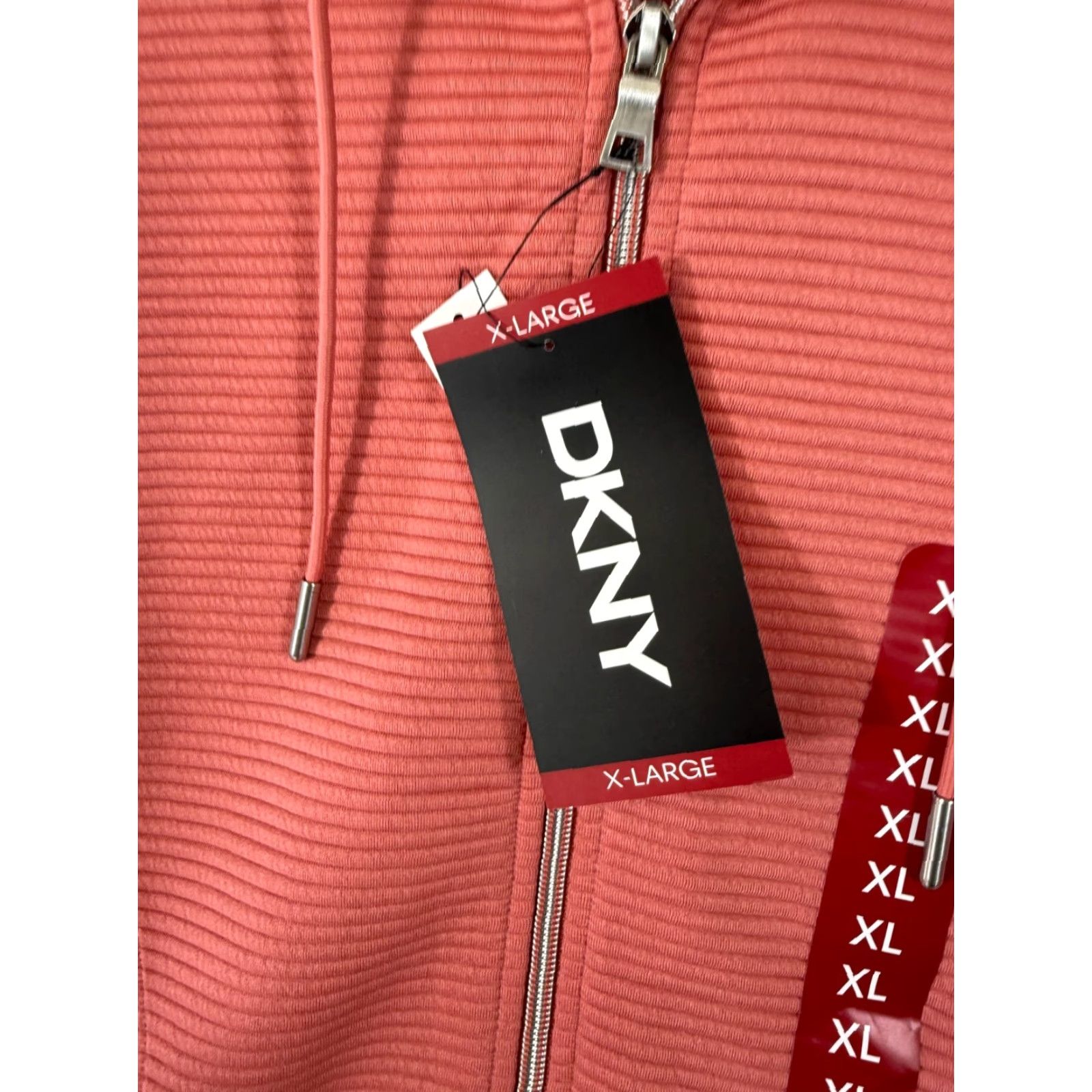 DKNY DKNY Ottoman Full Zip Hoodie Womens XL Faded Rose Ribbed Long Sleeve Outdoor NWT Size XL / US 12-14 / IT 48-50 - 5 Thumbnail