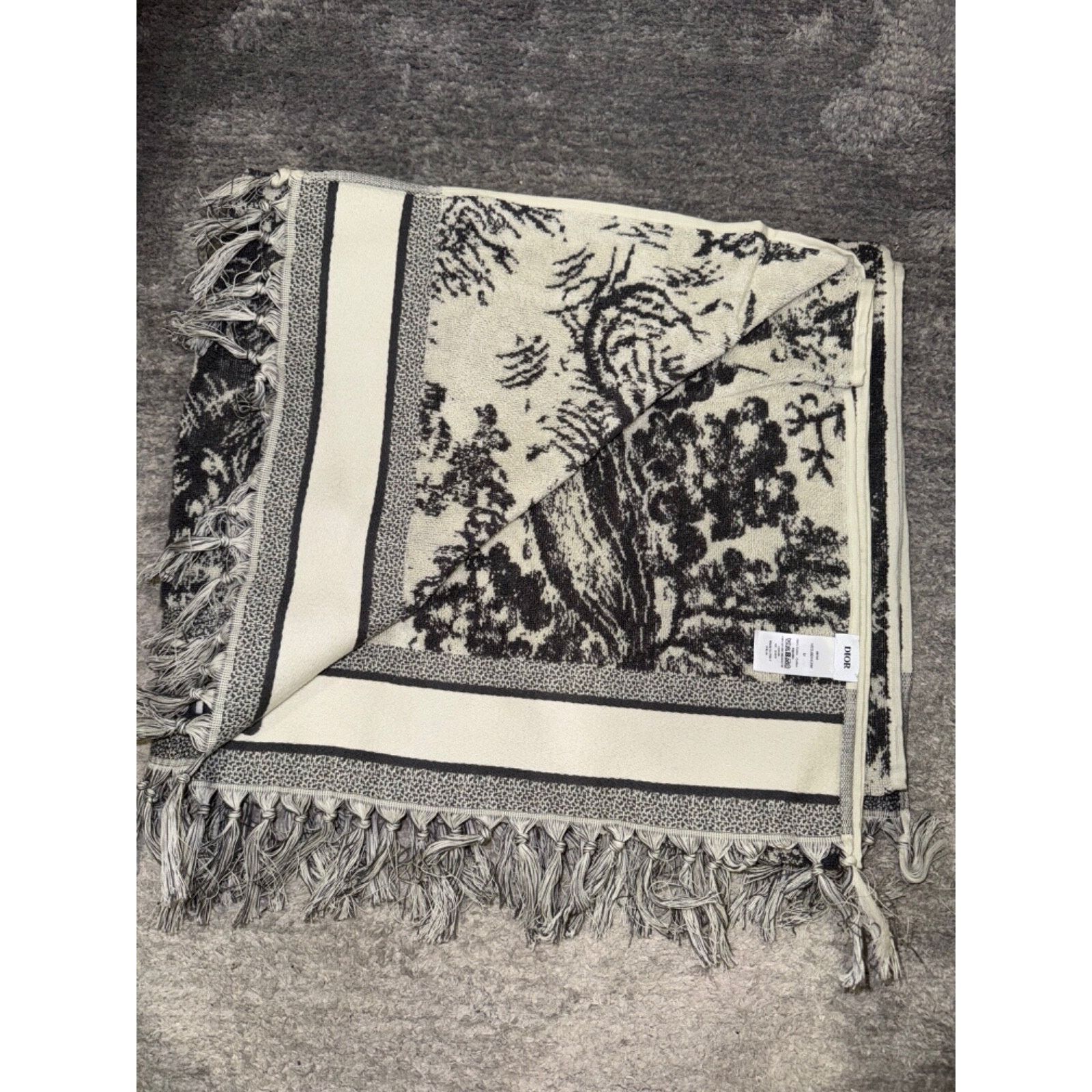 Dior Christian Dior Toile De Jouy Reverse Tassel Bath Beach Towel Size ONE SIZE - 9 Thumbnail