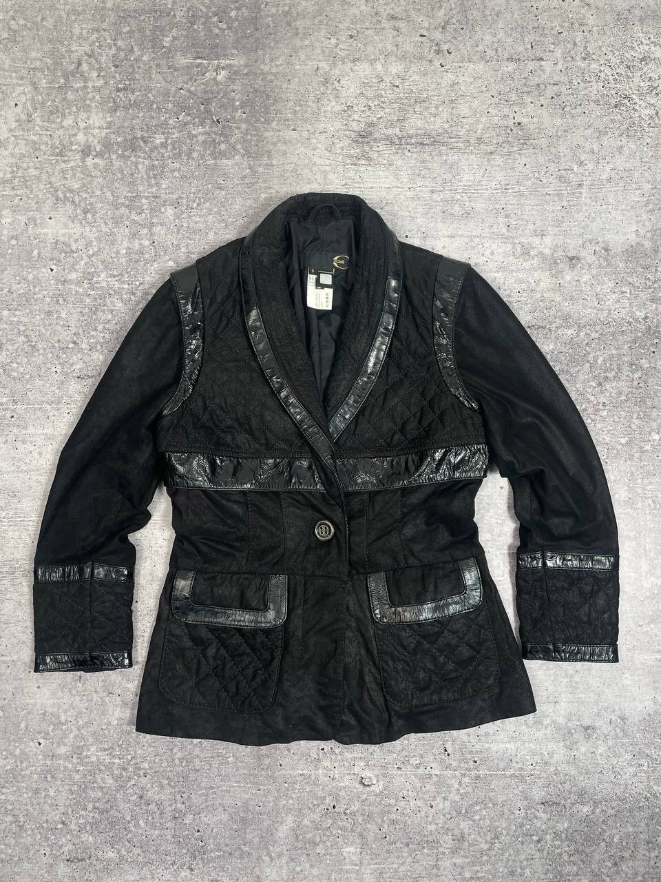 Just Cavalli Just Cavalli Vintage Black Nylon Bondage Puffer