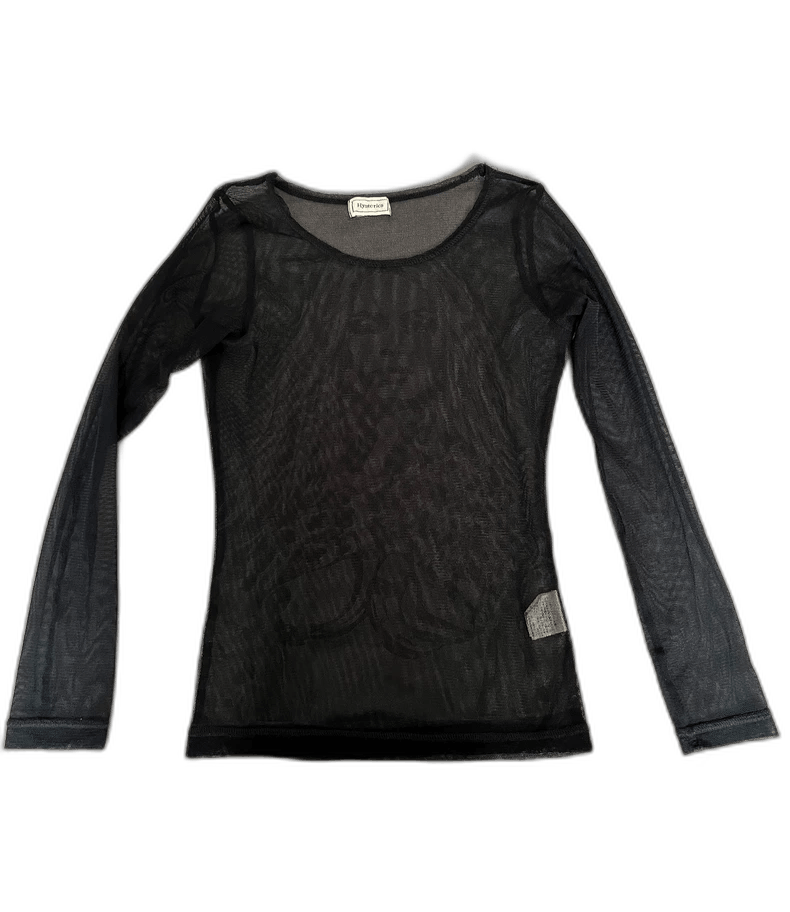 Vintage Sheer Mesh Top with Prints