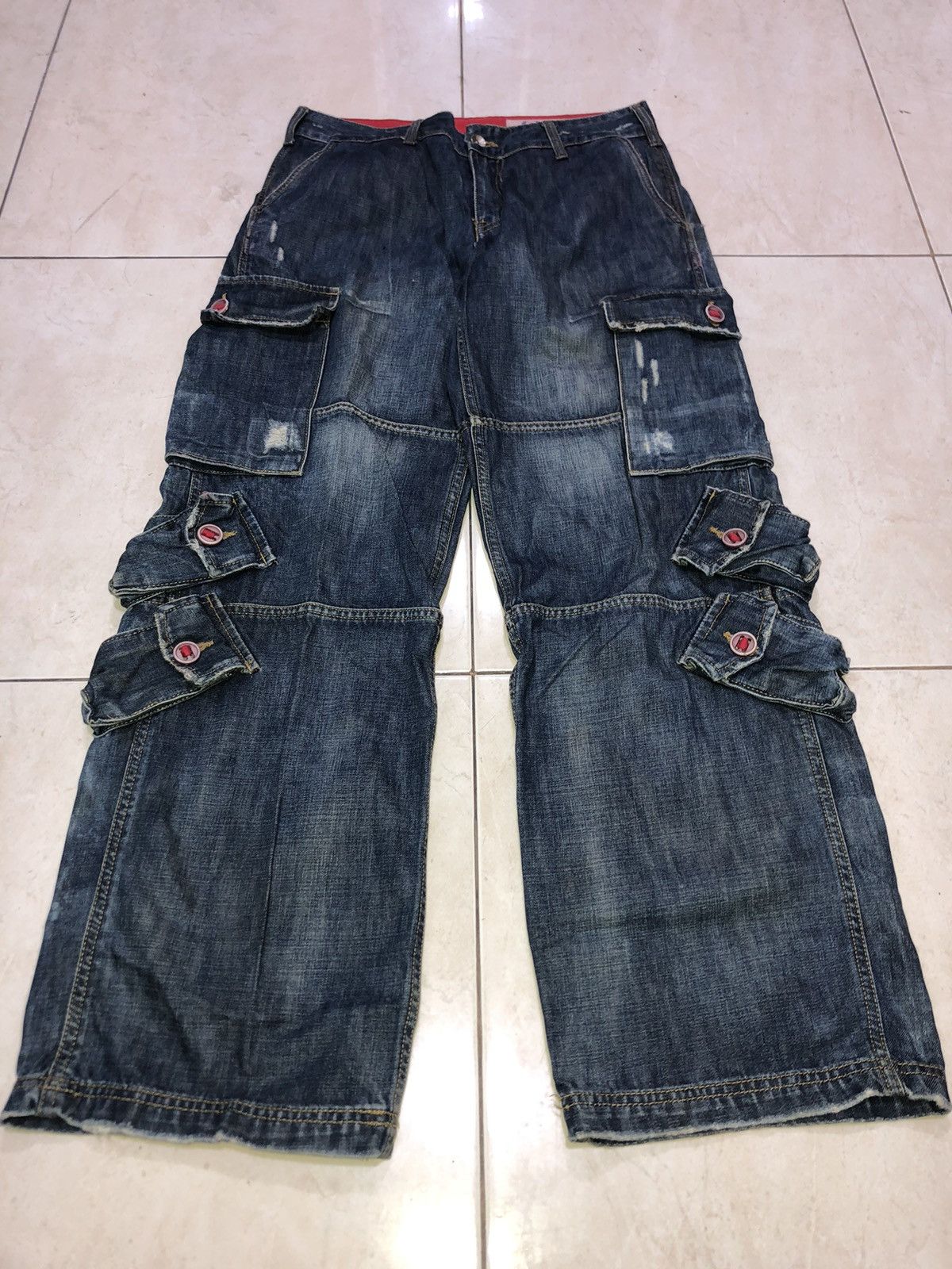LOWBOX a.n.b newyork 10 pocket Baggy cargo denim Size US 33 - 3 Thumbnail