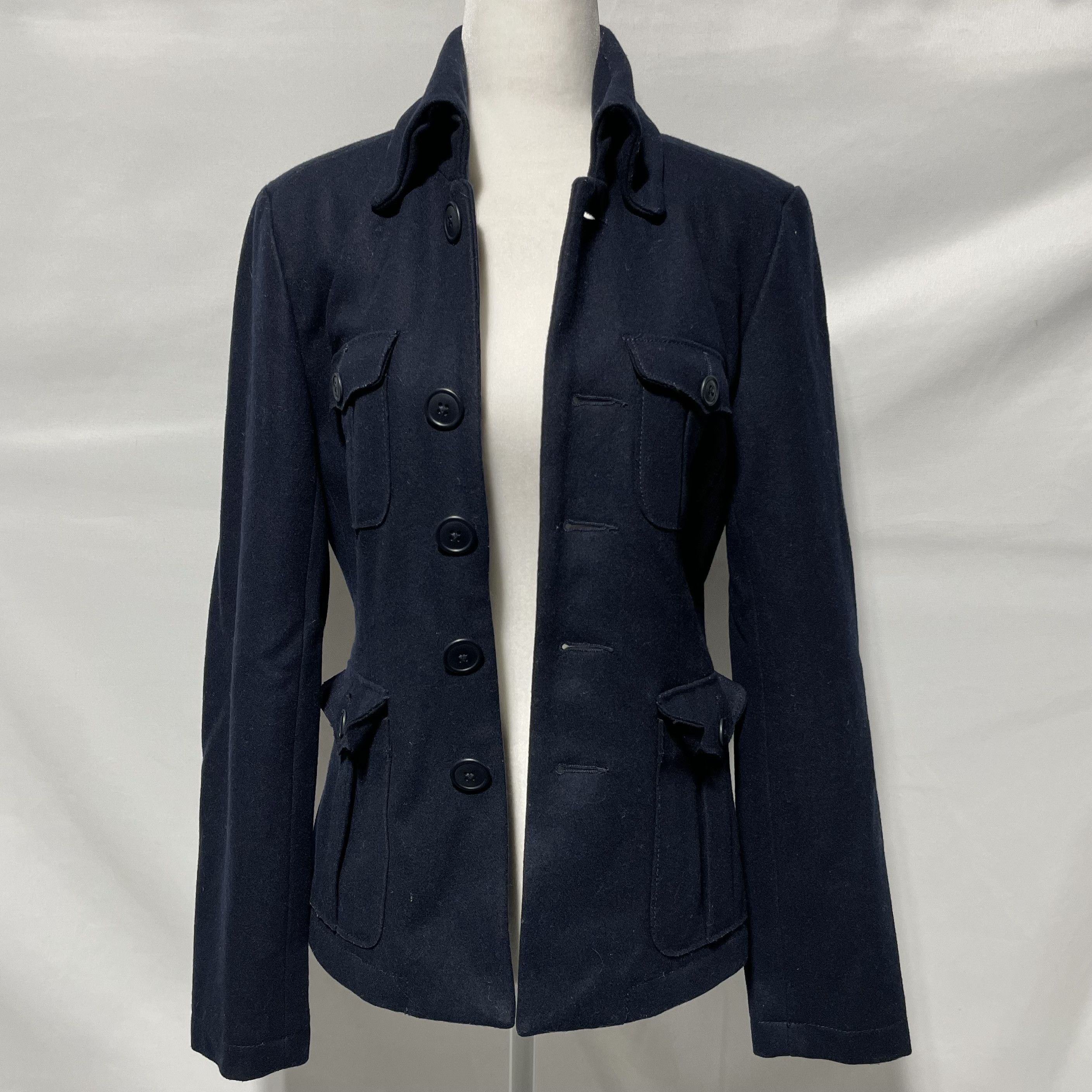 Lucky Brand Lucky Brand Wool Blend Button Front Field Jacket Peacoat Size S / US 4 / IT 40 - 9 Thumbnail