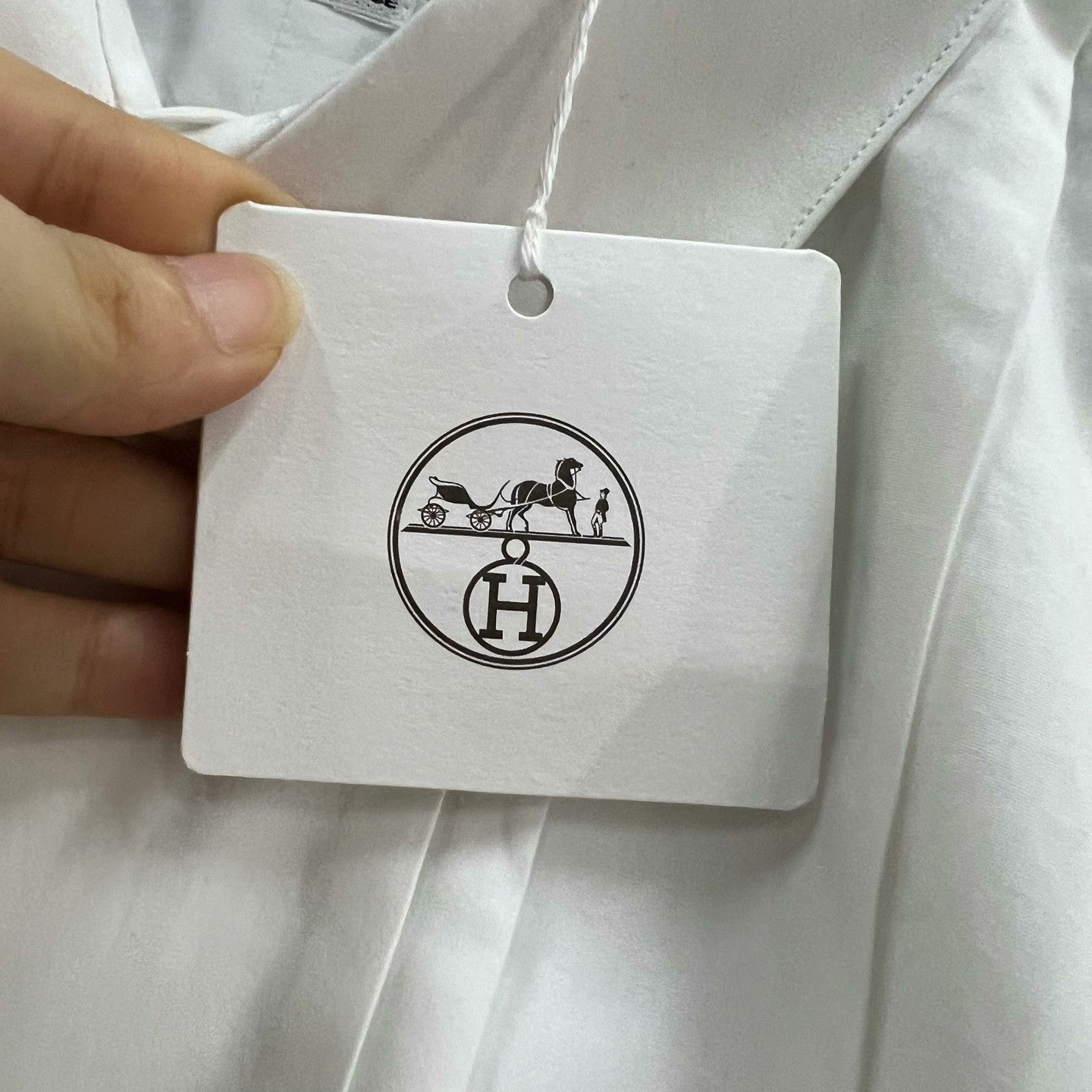 Hermes HERMES White Paneled Pleated Shirt Size US XXS / EU 40 - 4 Thumbnail