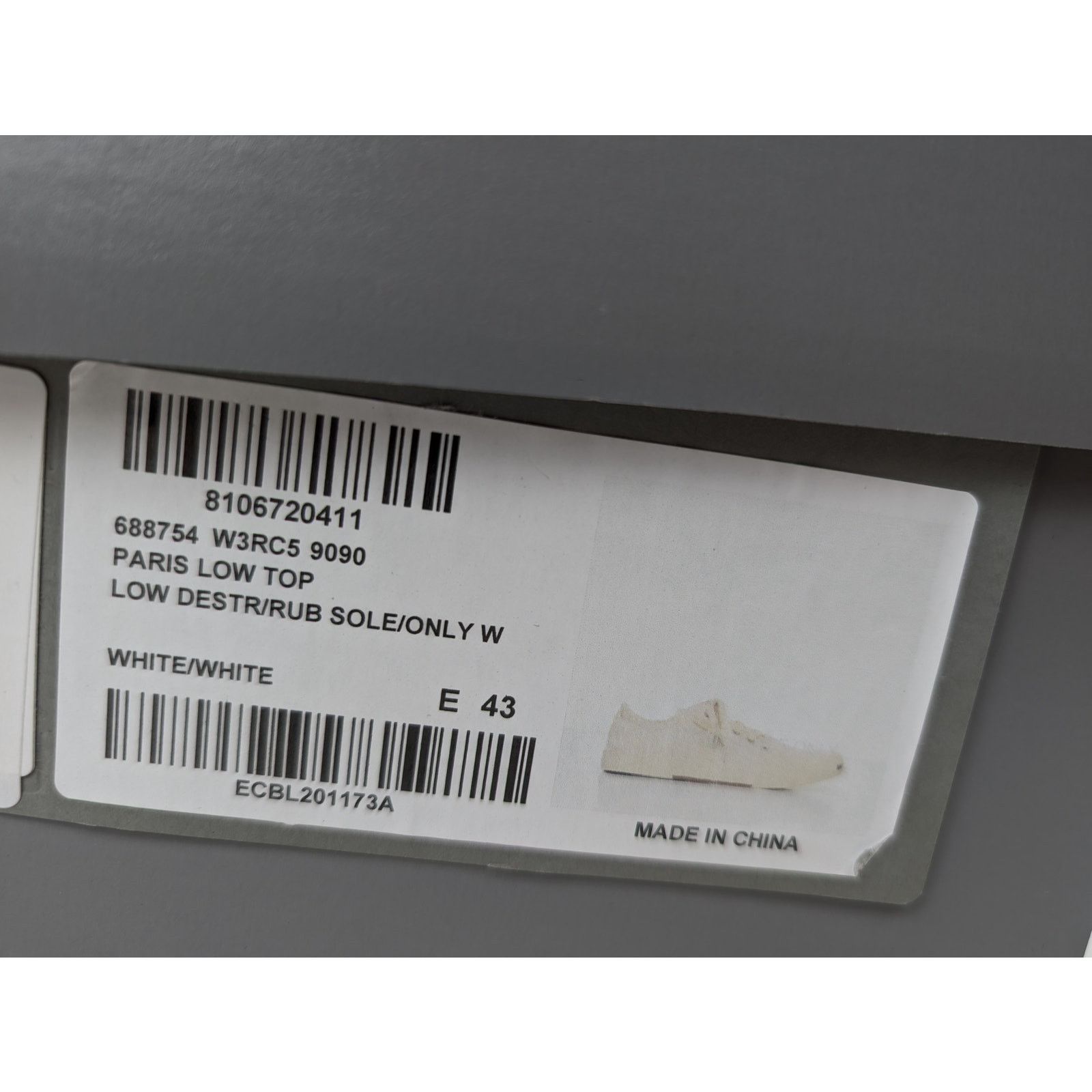 Balenciaga o1rshd1 Low Destroyed Paris Rubber Sole Low Top Sneakers Size US 10 / EU 43 - 23 Thumbnail