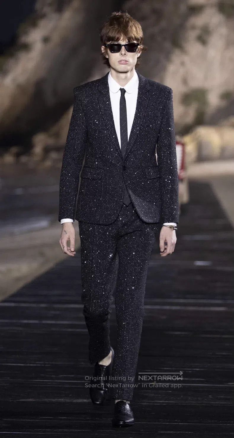 Saint Laurent Paris Saint Laurent Paris Starry Sequin Wool Trousers Size US 30 / EU 46 - 8 Thumbnail