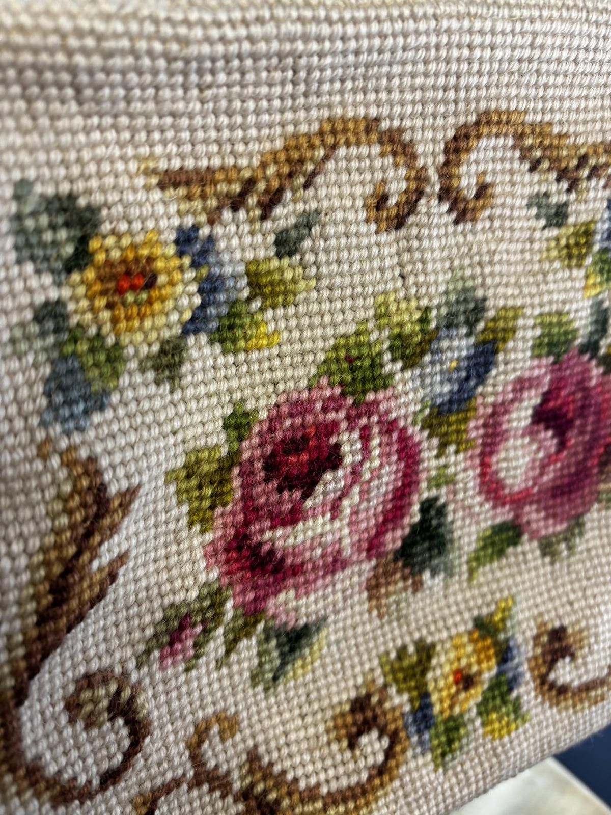 Other 1960s Wool Needlepoint Floral Purse Chain Strap Size ONE SIZE - 2 Thumbnail