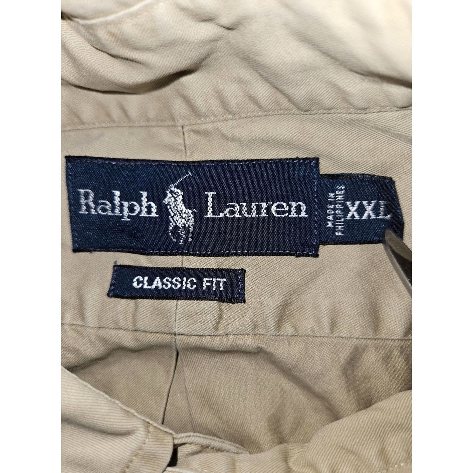 Ralph Lauren Ralph Lauren Shirt Mens 2XL Beige Classic Fit Button Down Short Sleeve Pony Size US XXL / EU 58 / 5 - 2 Thumbnail