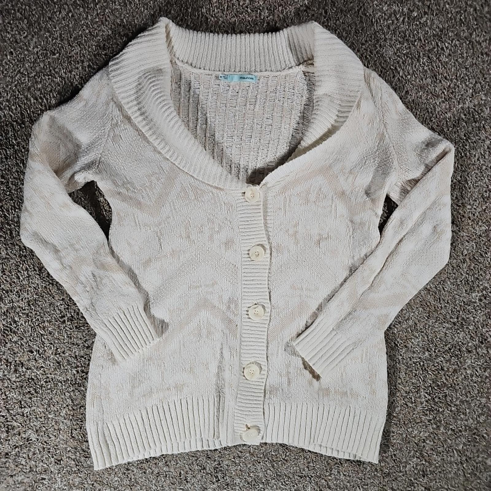 Other Maurices M Ivory Beige Cable Knit Cardigan Size M / US 6-8 / IT 42-44 - 1 Thumbnail