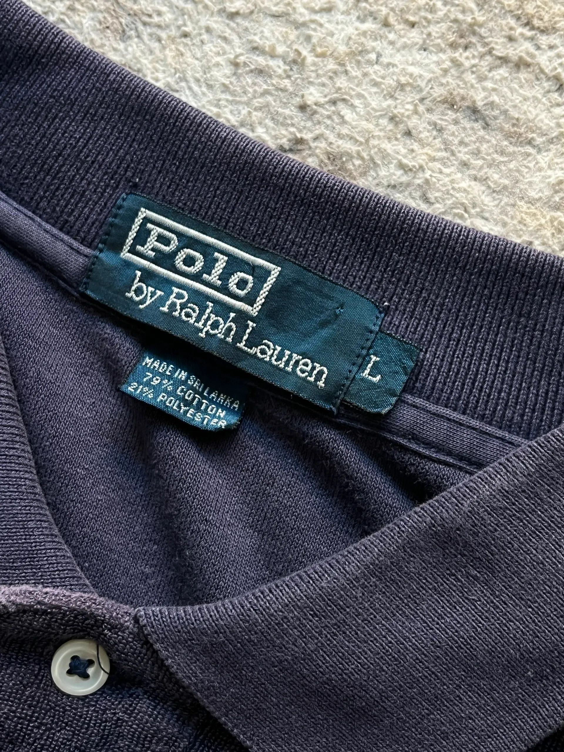 Polo Ralph Lauren Polo Ralph Lauren Navy Small Pony Towel Polo Shirt Sz L Size US L / EU 52-54 / 3 - 6 Thumbnail