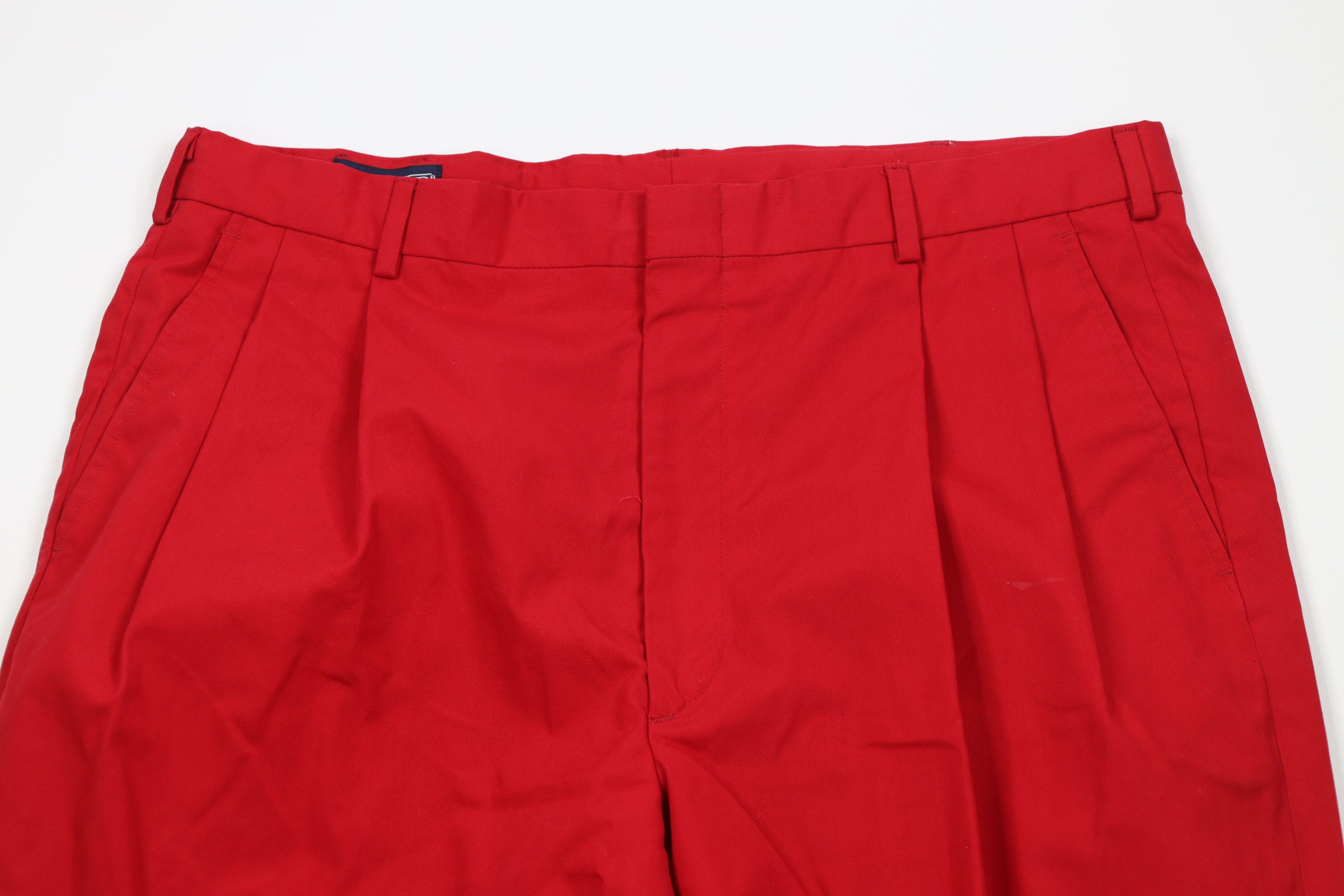 Lands' End Vintage 70s Lands End Cuffed Wide Leg Chino Pant Red USA Size US 38 / EU 54 - 2 Thumbnail