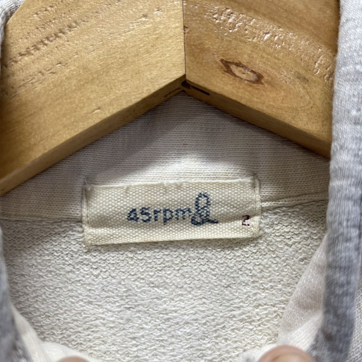 45rpm 45rpm Vintage Zip-Up Sweatshirt – Made in Japan (Off-White) Size US M / EU 48-50 / 2 - 8 Thumbnail