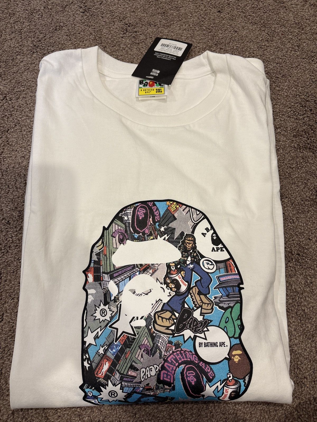 Bape Brand new A Bathing Ape Comic white Bape tee 3XL Size US XXL / EU 58 / 5 - 6 Thumbnail