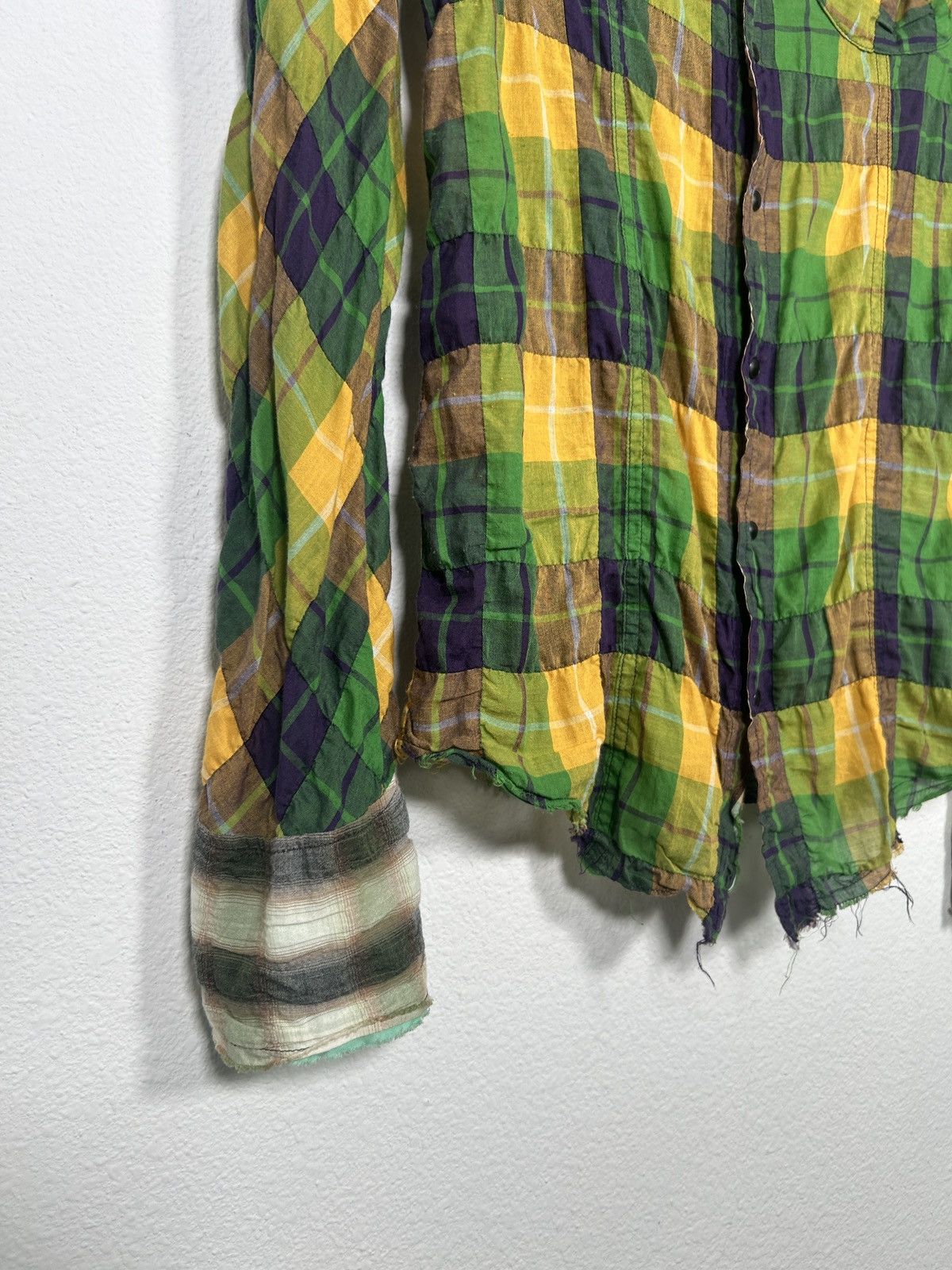 Le Grande Bleu (L.G.B.) 00’s ‘SHADOW PLAID’ Reversible Collar Flannel button up Size US M / EU 48-50 / 2 - 3 Thumbnail
