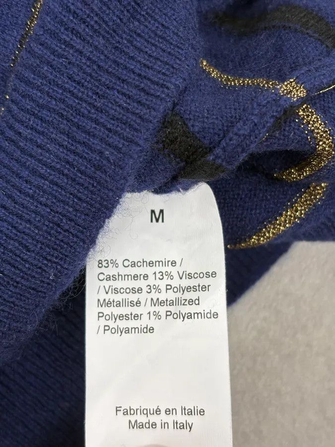 Vintage 2000s Sonia Rykiel Navy Striped Cashmere Sweater Size M / US 6-8 / IT 42-44 - 10 Thumbnail