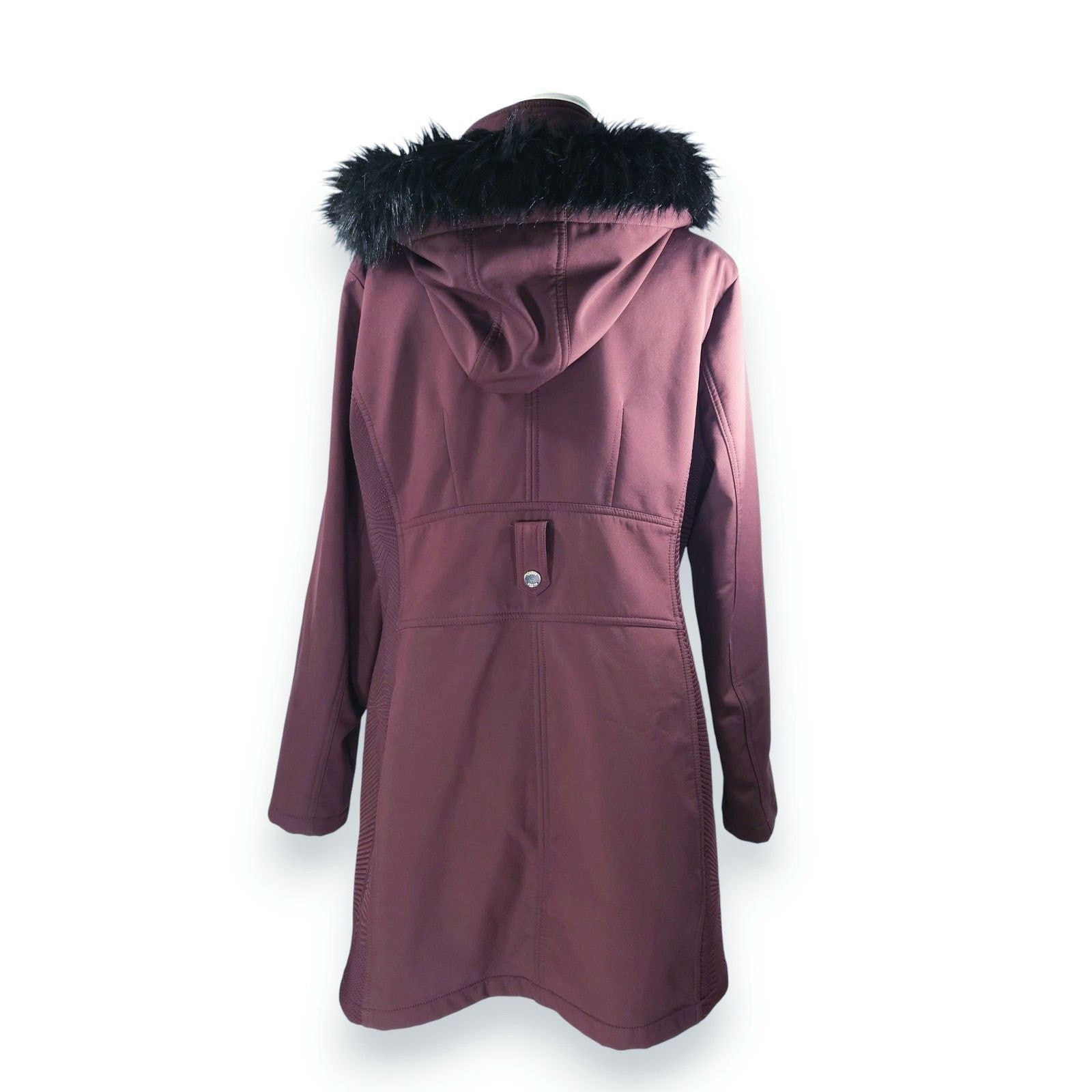 Guess Guess Faux Fur Hood Softshell Parka Jacket Burgundy Wine XXL Size XXL / US 16-18 / IT 52-54 - 5 Thumbnail