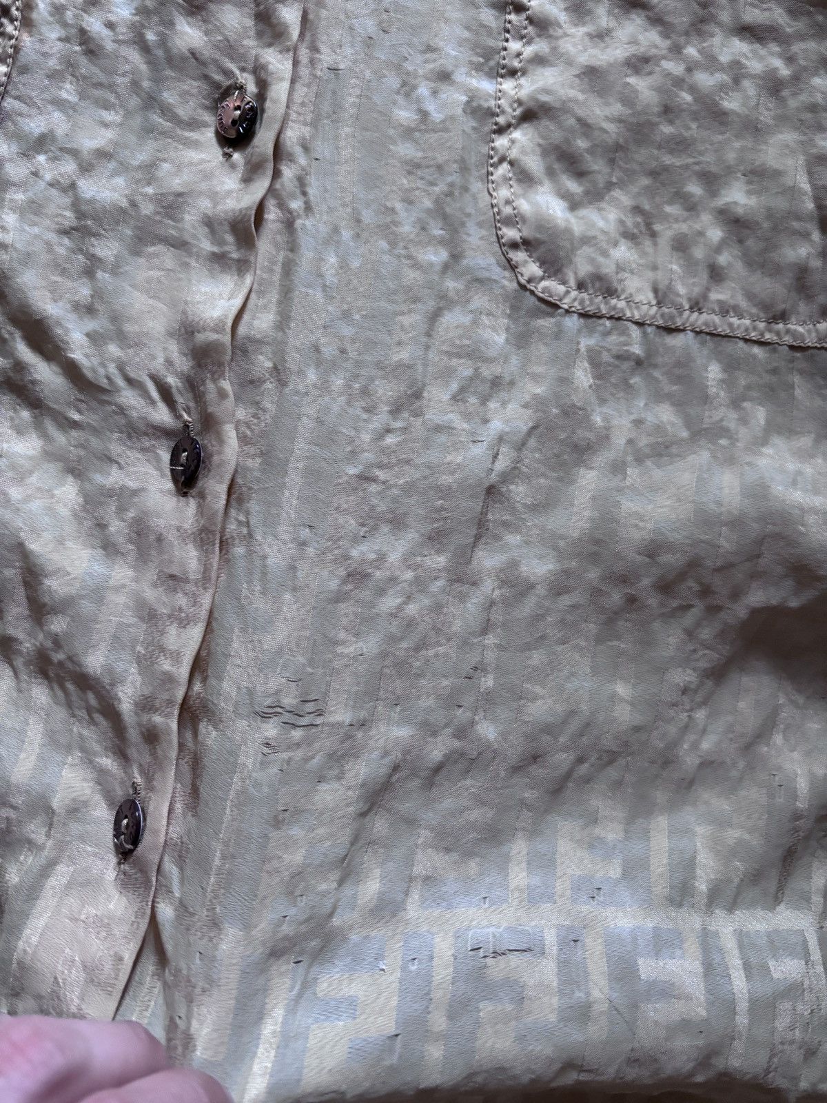 Fendi Fendi Roma Vintage Monogram Gold Button Up Shirt Size US XL / EU 56 / 4 - 8 Thumbnail