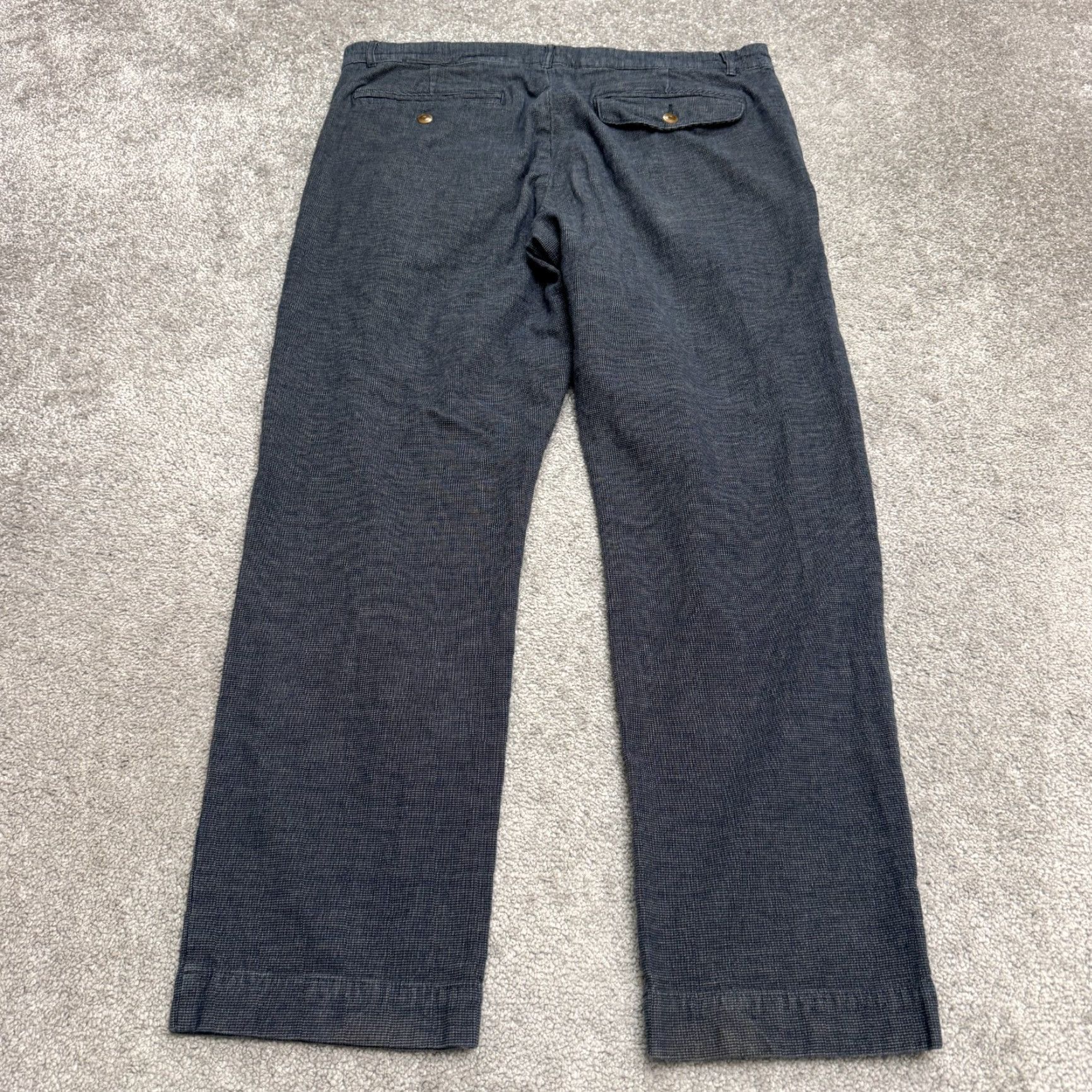 Bonobos Grayers Bonobos Chino Pants Mens 36x30 Blue Micro Check Straight Leg Cotton Workwear Comfort Regular Mens Size US 36 / EU 52 - 2 Thumbnail
