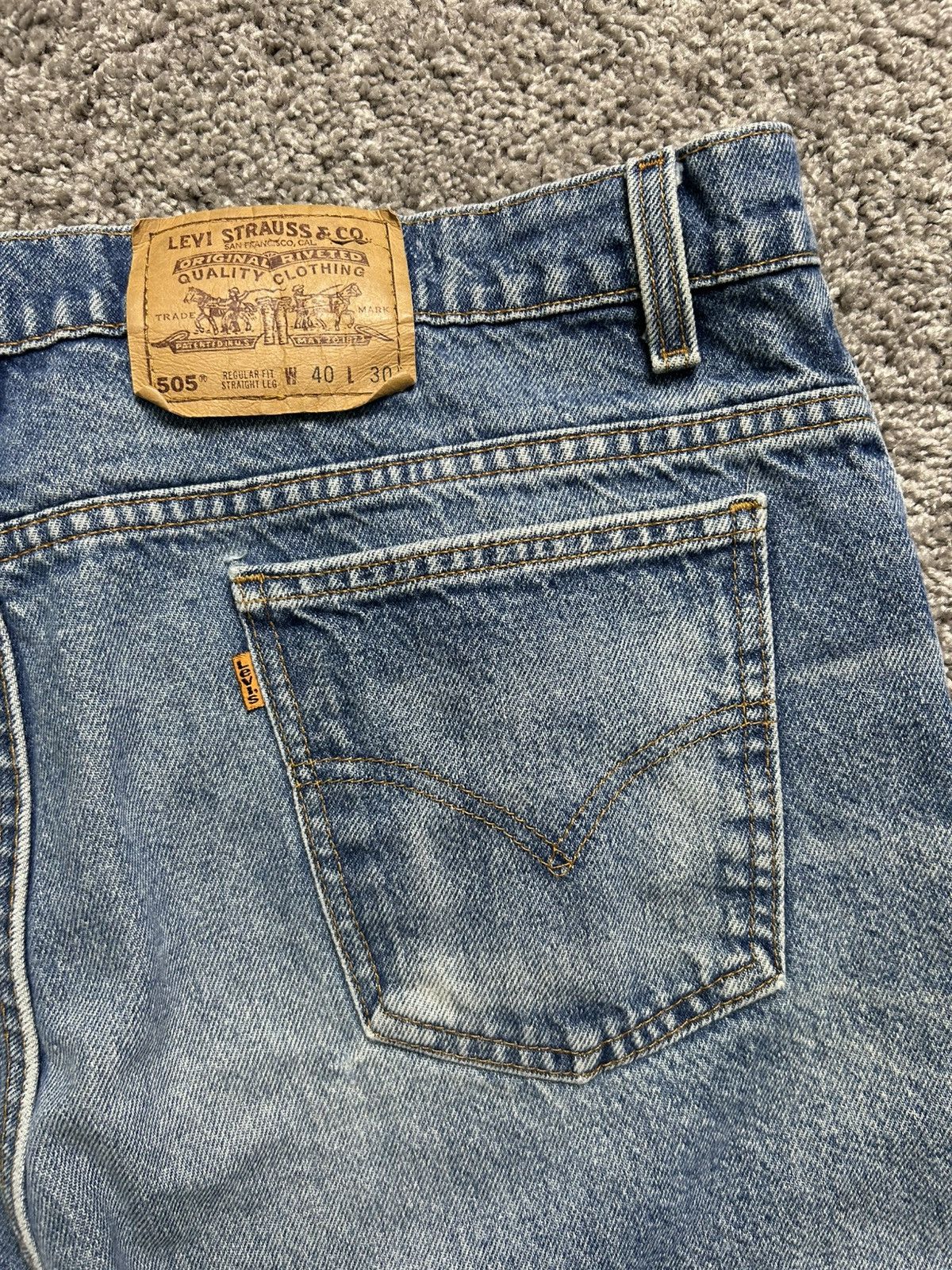 Vintage Vintage 90s Levi’s 505 Denim Shorts Orange Tab USA Size US 38 / EU 54 - 6 Thumbnail