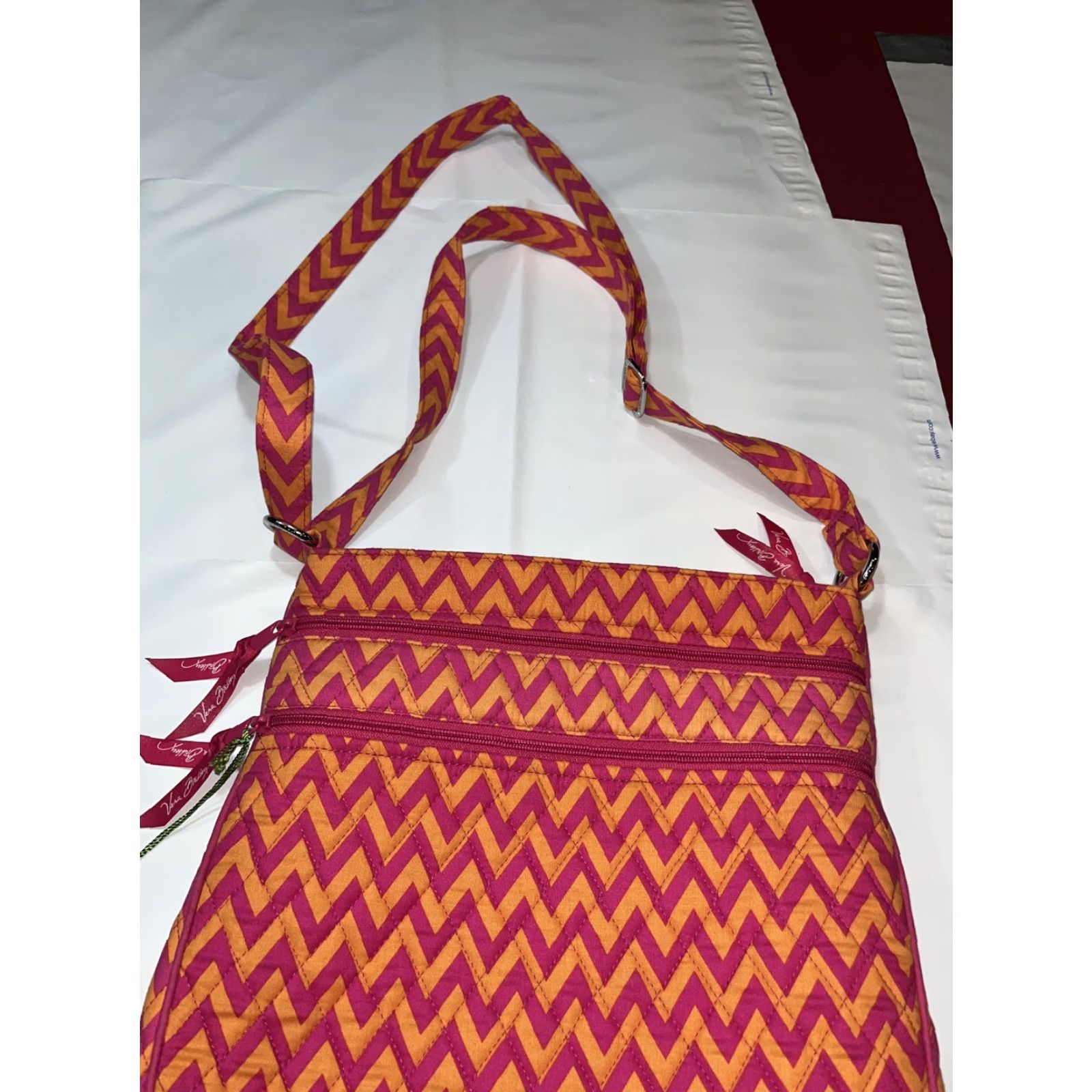 Vera Bradley Vera Bradley Crossbody Purse Hipster Ziggy Zags Pink Orange 11x12 Full Size Size ONE SIZE - 7 Thumbnail