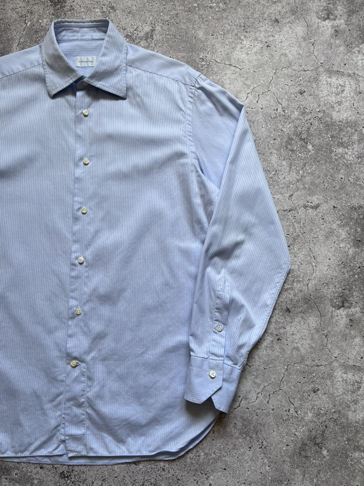 Ermenegildo Zegna Ermenegildo Zegna Classic Cotton Shirt Button Up Slim Fit Size US L / EU 52-54 / 3 - 3 Thumbnail