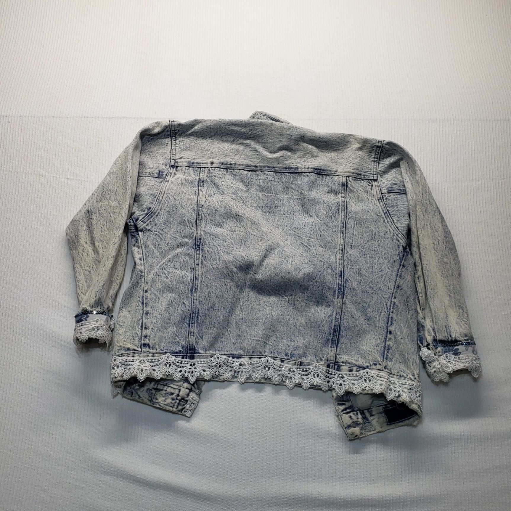 Denime Unbranded Denim Coat Sport Jacket Blue Floral Lace Button Victorian Style M Women Size M / US 6-8 / IT 42-44 - 6 Thumbnail