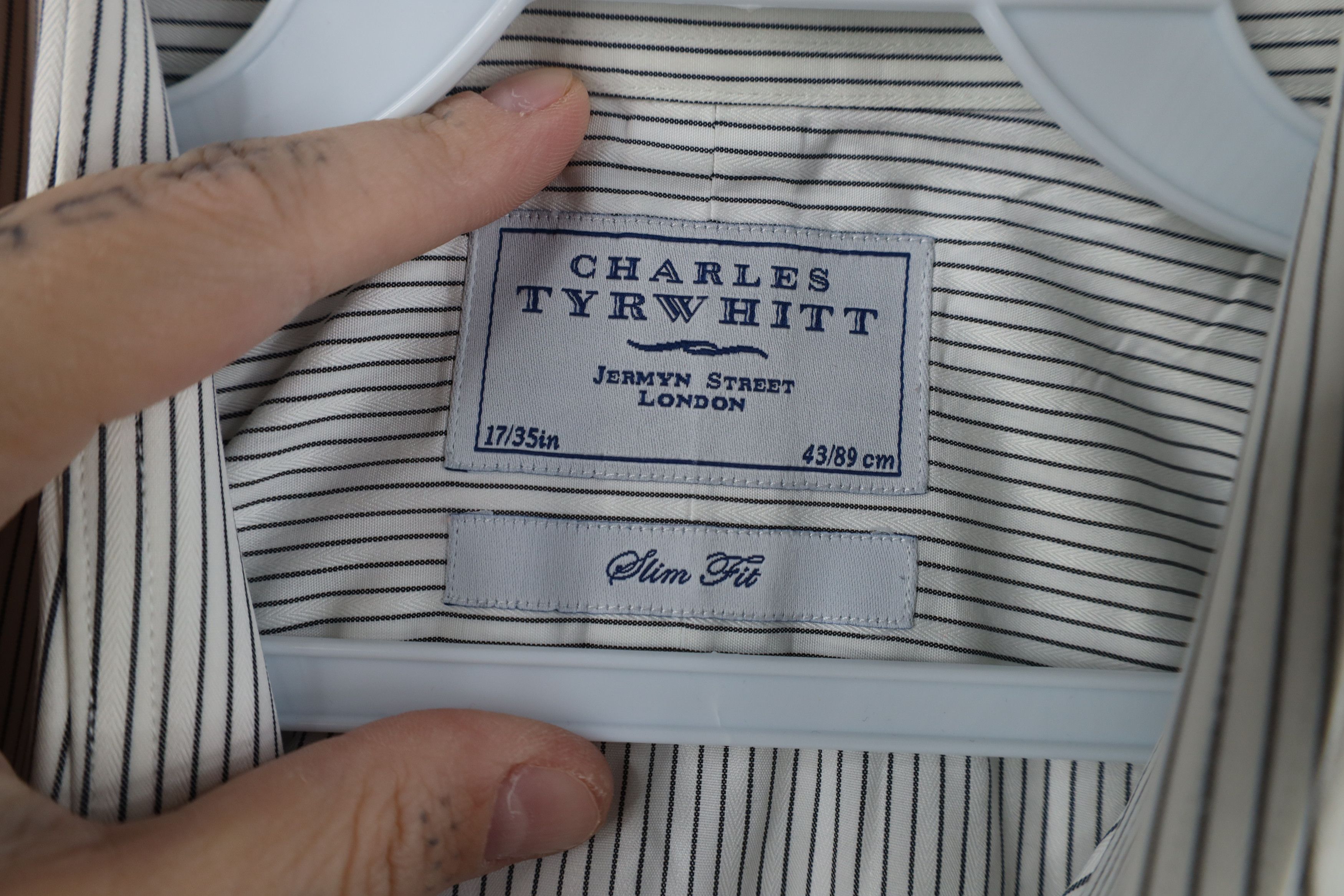Charles Tyrwhitt Charles Tyrwhitt Fit Pinstriped Collared Button Shirt Cotton Size US M / EU 48-50 / 2 - 9 Thumbnail