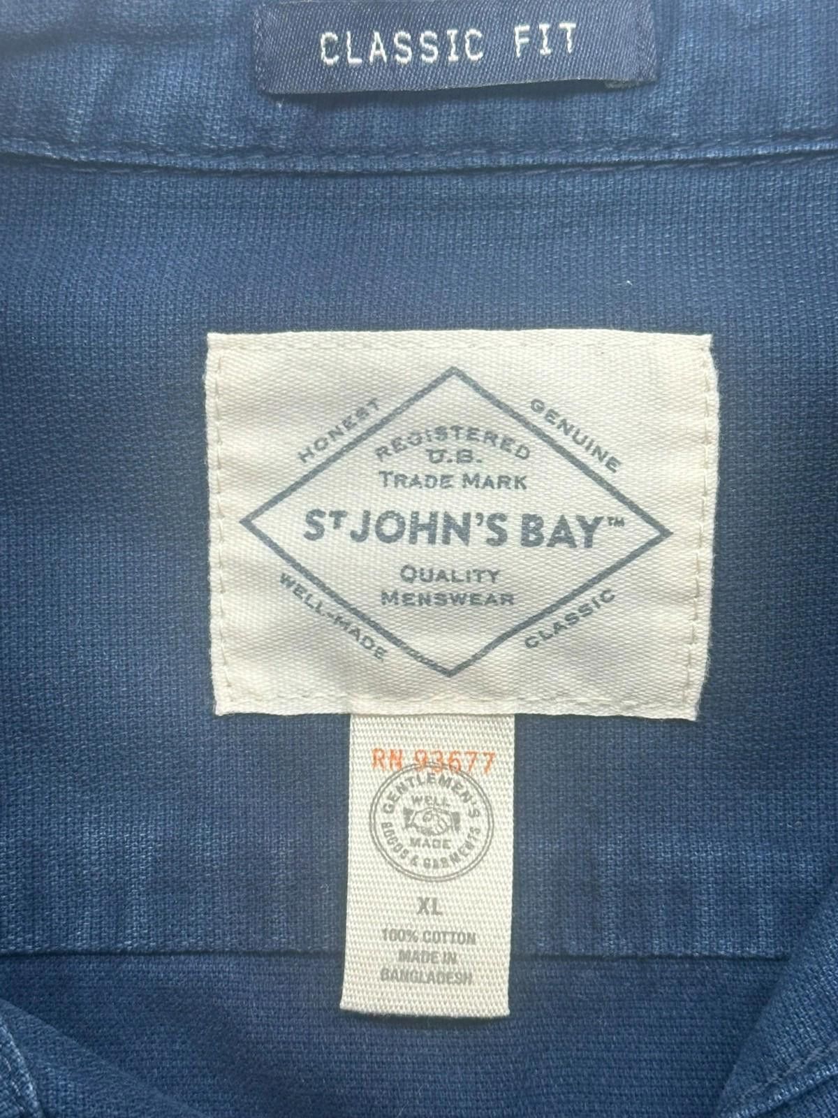 St. Johns Bay St. John's Bay Classic Fit Cotton Button Down Blue Men's XL Size US XL / EU 56 / 4 - 7 Thumbnail