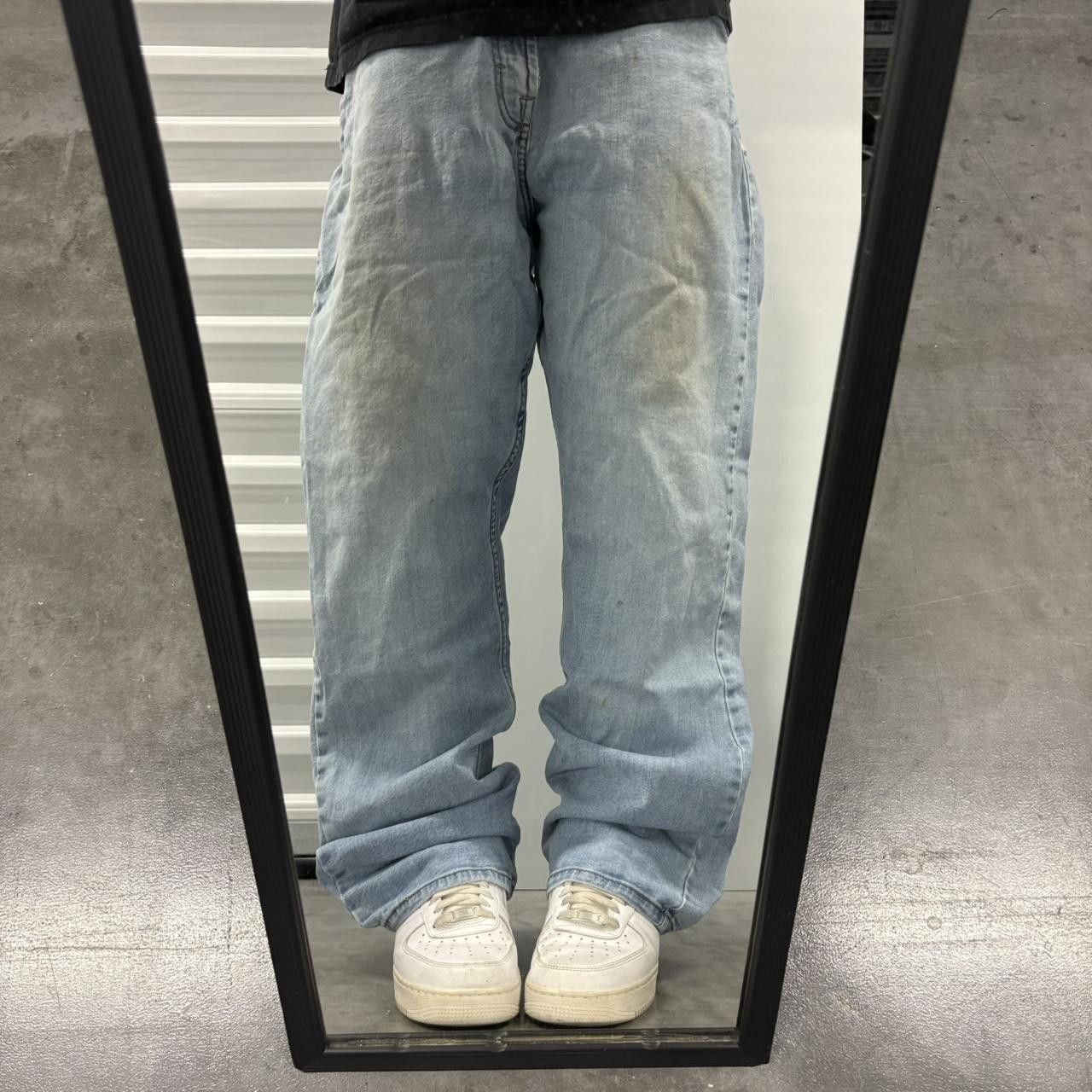 Vintage Crazy Vintage Y2K/2000s Super Baggy Skater Style Relaxed Boot Light Wash Denim Jeans! Size US 38 / EU 54 - 1 Thumbnail