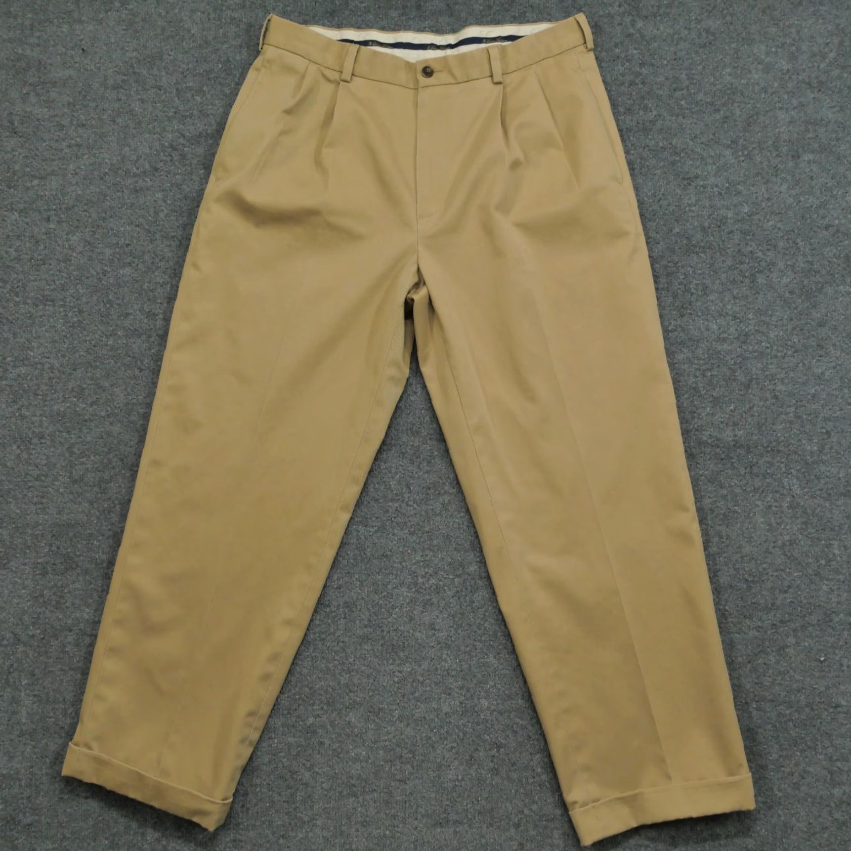 Brooks Brothers Brooks Brothers Pants Mens 35x28 Tan Khaki Advantage Chino Elliot - Beige Cotton Flat Front Classic Straight Pockets 29 Inseam Regular Size 35 Mens Size US 35 - 2 Thumbnail
