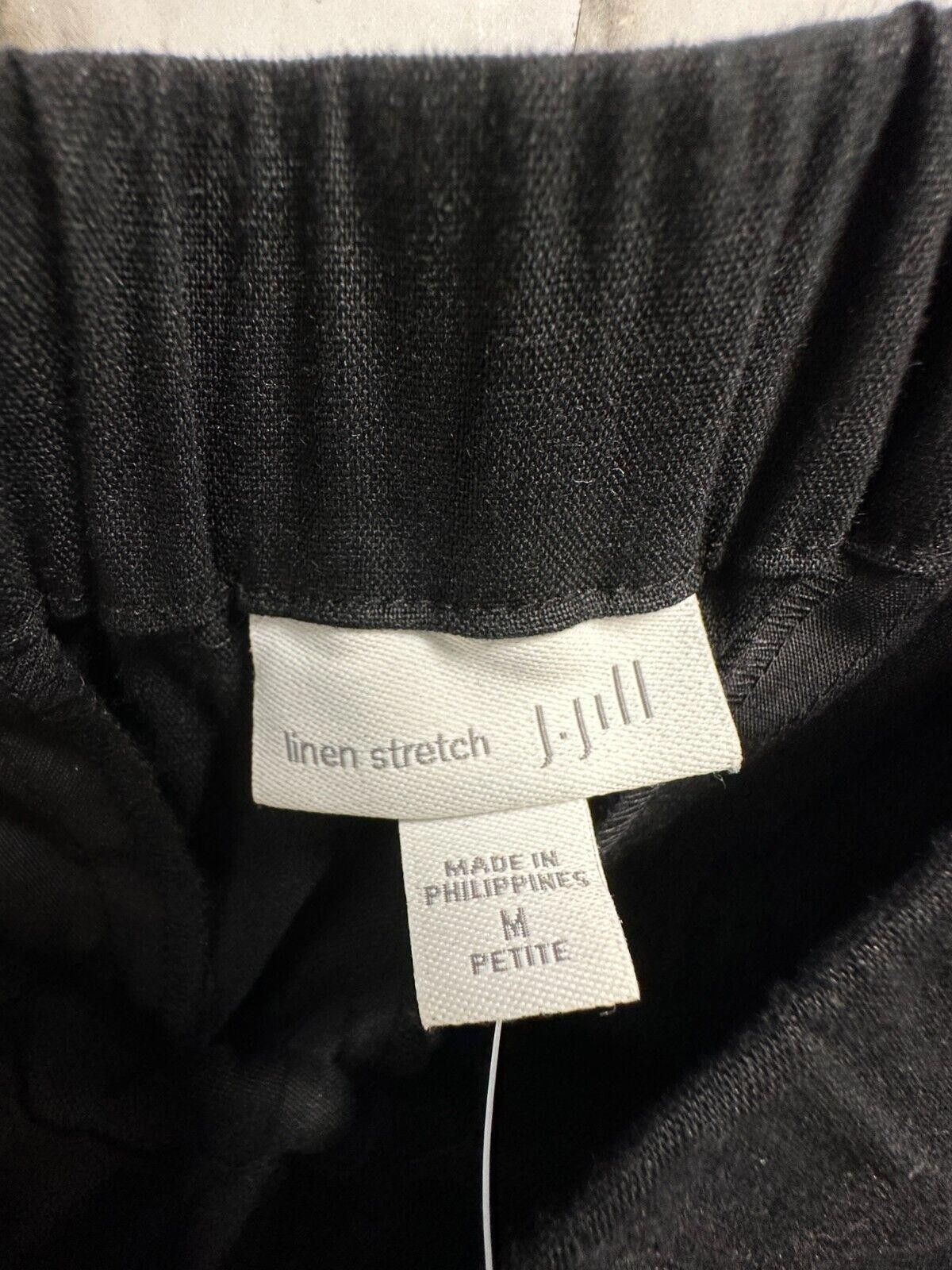 Designer J. Jill Linen stretch Black elastic waist pant Women size Mp Size 32" / US 10 / IT 46 - 4 Thumbnail