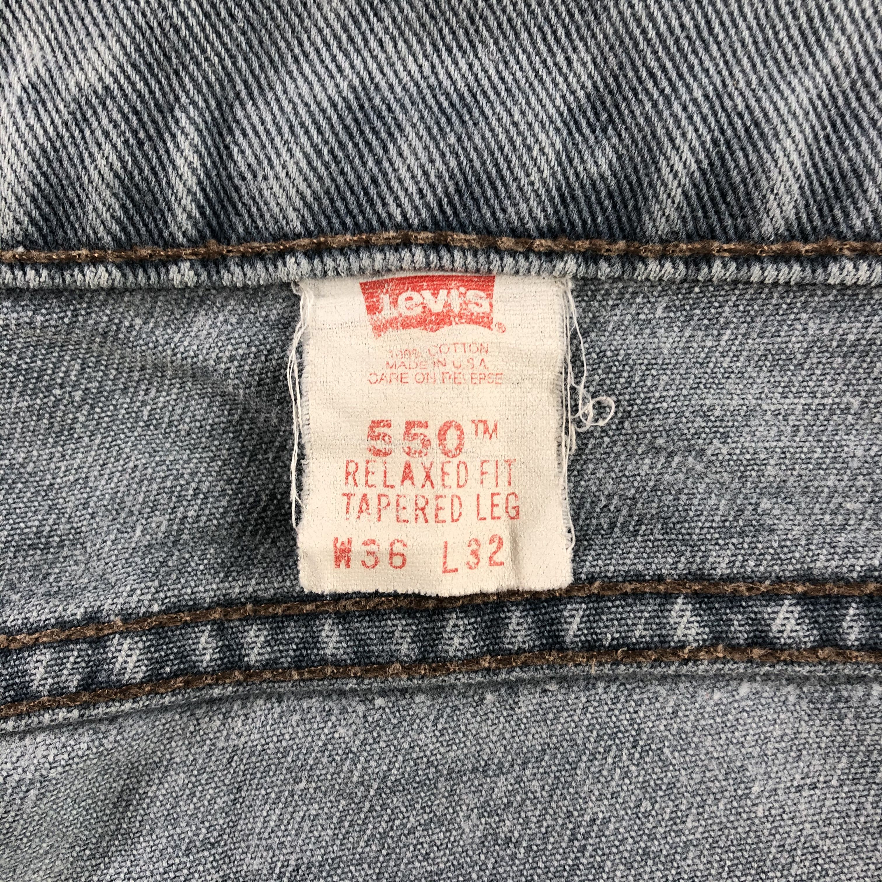 Levi's Vintage 90s Levi's 550 Jeans Dirty Blue Wash Denim KJ1046 Size US 36 / EU 52 - 16 Thumbnail