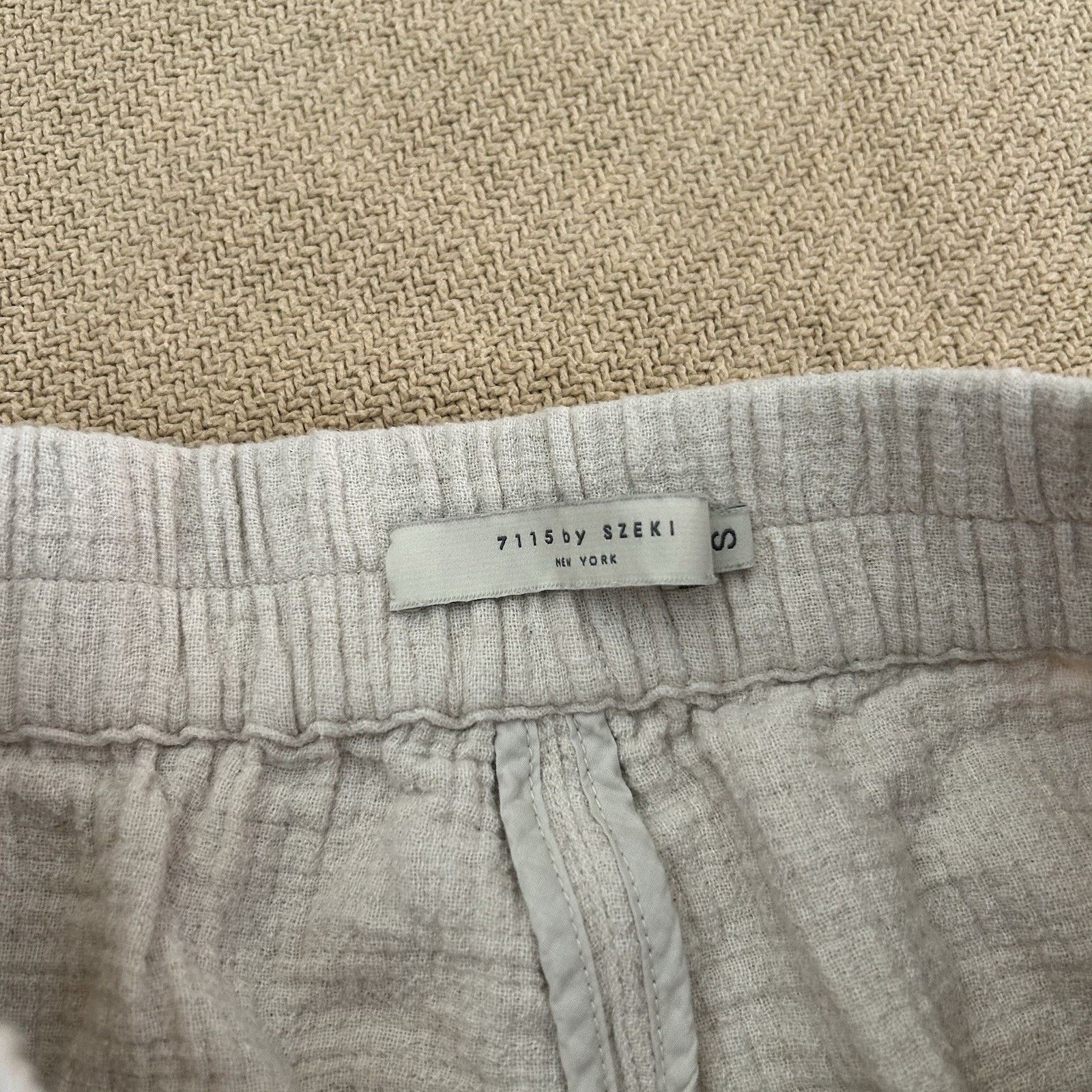 7115 by Szeki Signature Elastic Pull Up Trouser Barrel Leg Linen Pants Size 28" / US 6 / IT 42 - 3 Thumbnail