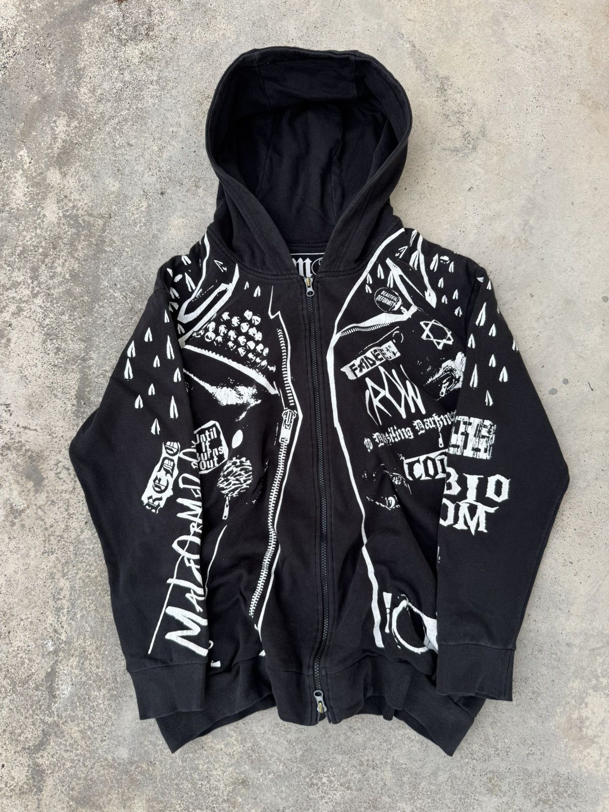If Six Was Nine × Japanese Brand Anarchy Punk by BlackMoral Opium Grunge Zip Up Hoodie Size US XL / EU 56 / 4 - 1 Thumbnail