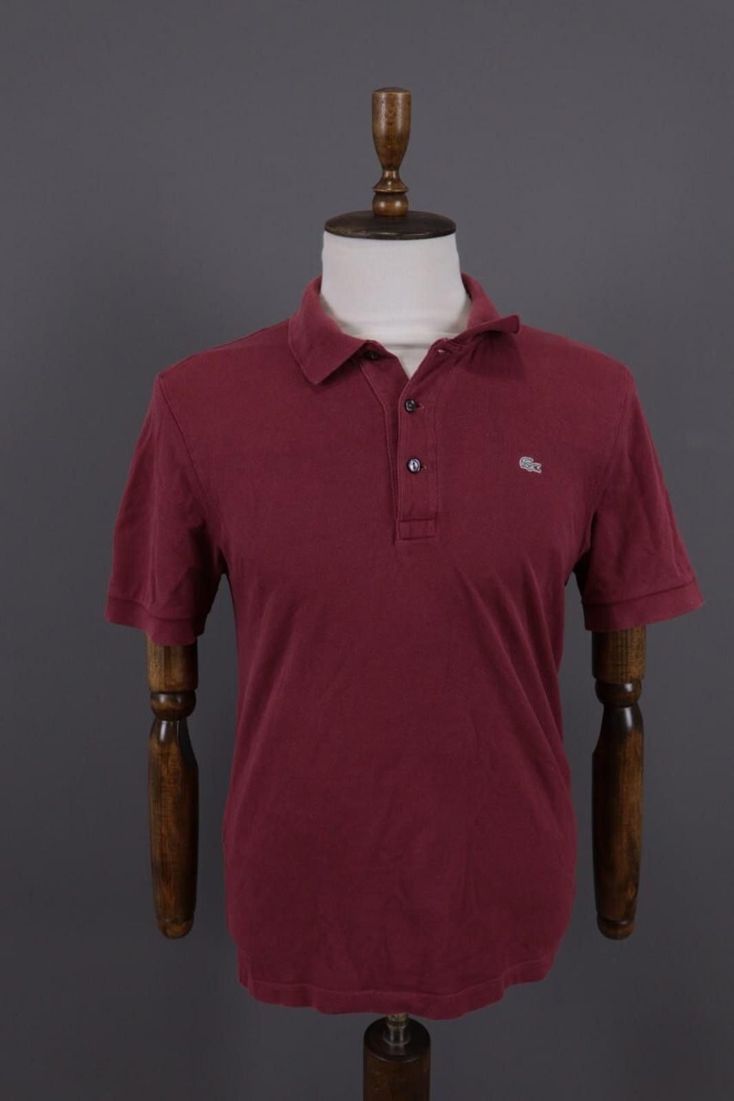Lacoste Men Stretch Fit Burgundy Short Sleeve Polo Shirt Size 5 Size US M / EU 48-50 / 2 - 1 Thumbnail
