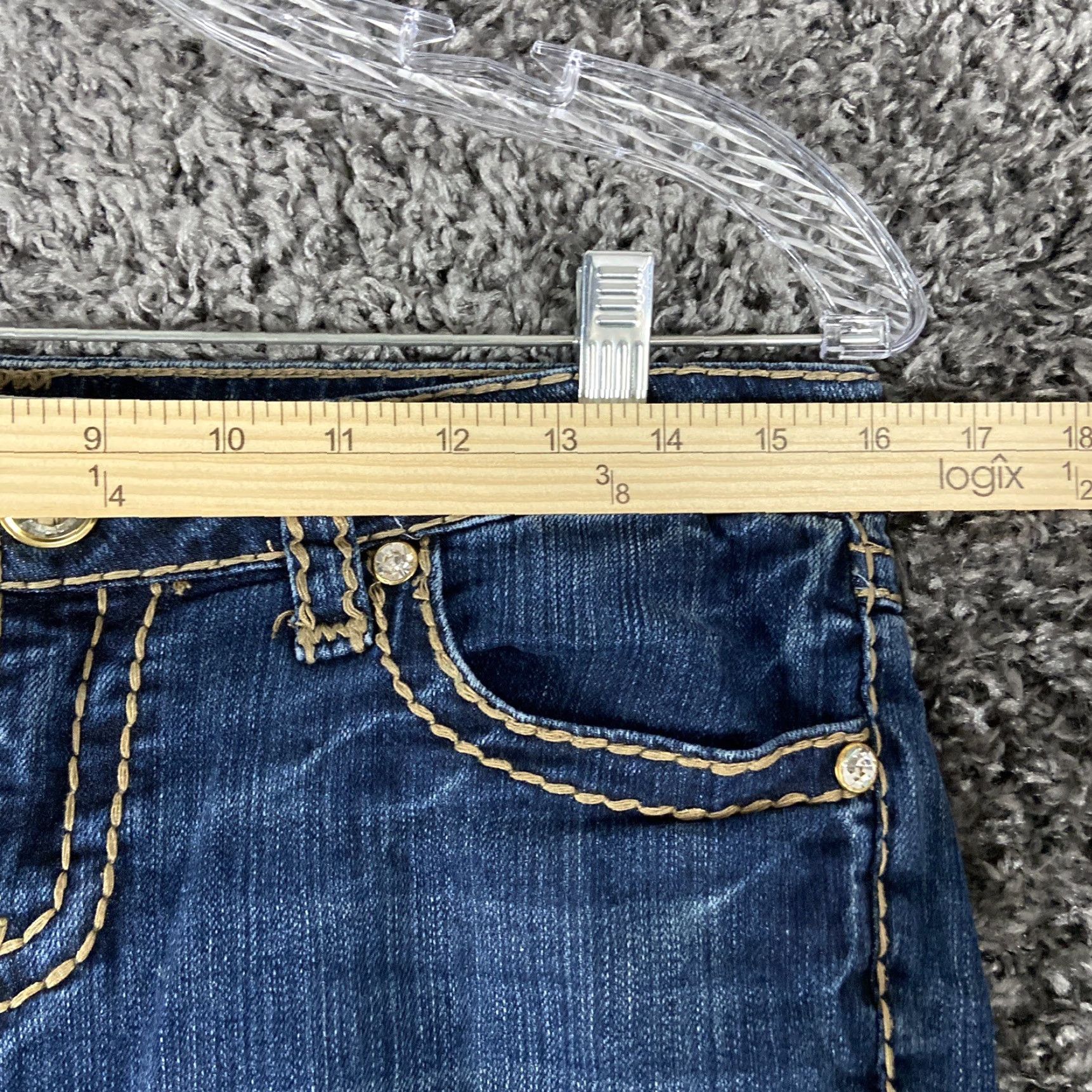 Vintage LA Idol USA Sparkly Heavy Stitch Capri Jeans Women’s Size 7 Blue Size ONE SIZE - 7 Thumbnail