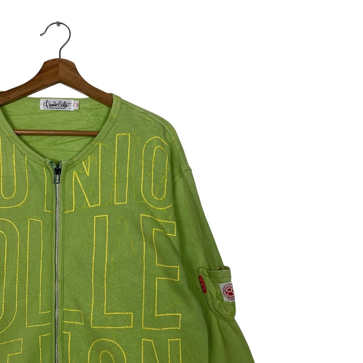 Japanese Brand KUNIO SATO COLLECTION Big Logo Sweater Jacket #3558-C162 Size US L / EU 52-54 / 3 - 6 Thumbnail