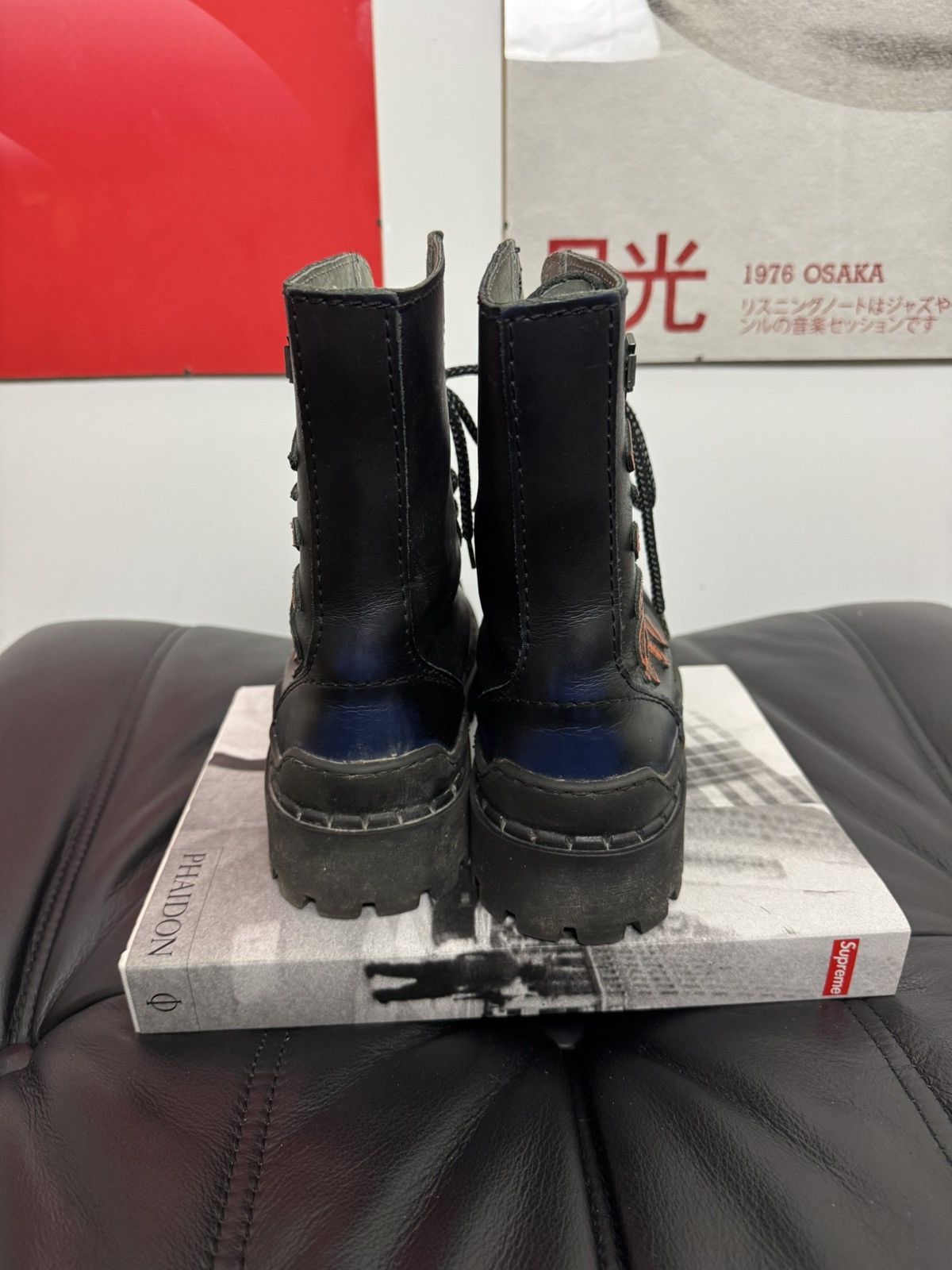 West Coast Choppers Vintage West Coast Choppers 90s Leather Derby Hi Boots Flame Size US 7 / EU 40 - 3 Thumbnail