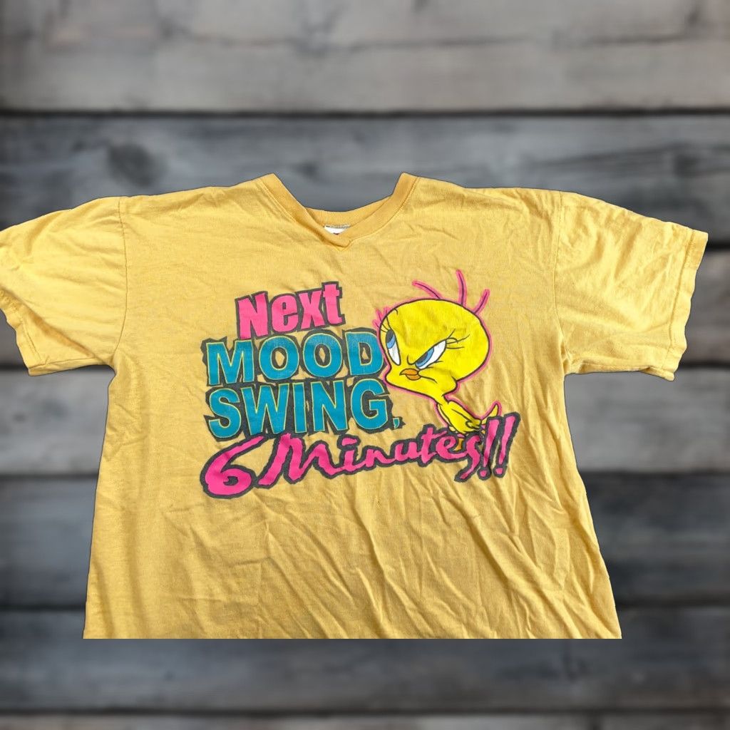 Vintage VINTAGE VTG Looney Tunes Tweety Bird Mood Swing T-Shirt Adult Large Dark Yellow Cotton Size US L / EU 52-54 / 3 - 1 Thumbnail