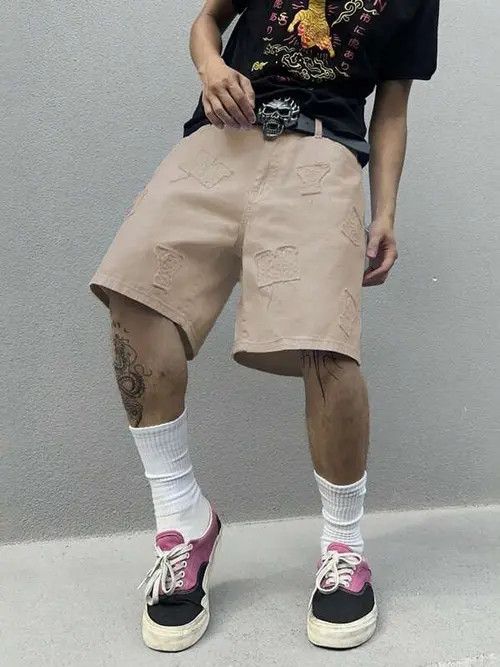 Japanese Brand Kuriyama x Riyo Distressed Y2k Shorts Jorts Denim Size US 32 / EU 48 - 4 Thumbnail