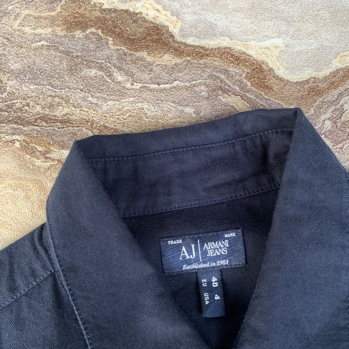 Armani Armani Button Snap Navy Shirt Camoflage Sleeve Size M / US 6-8 / IT 42-44 - 5 Thumbnail