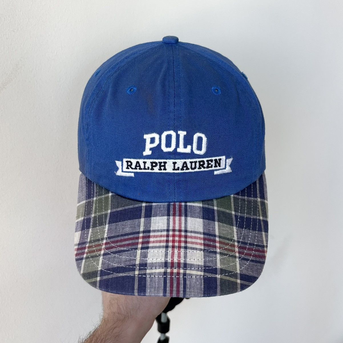 Polo Ralph Lauren Vintage Polo Sport Plaid Uni Spellout Banner Hat Stadium Size ONE SIZE - 1 Thumbnail