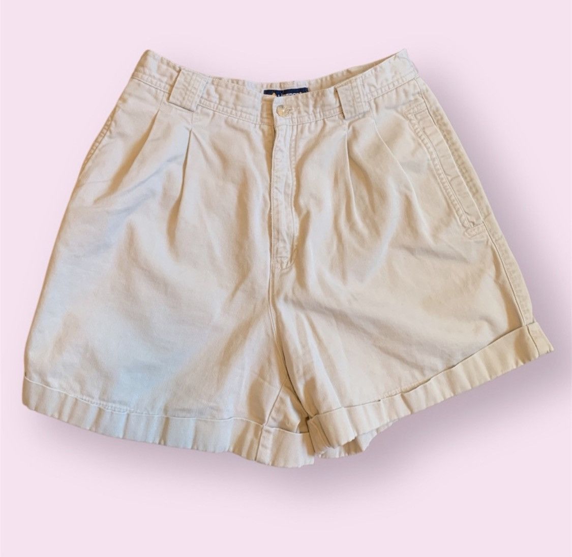 Vintage 90s High Rise Khaki Shorts Size 27" / US 4 / IT 40 - 1 Thumbnail
