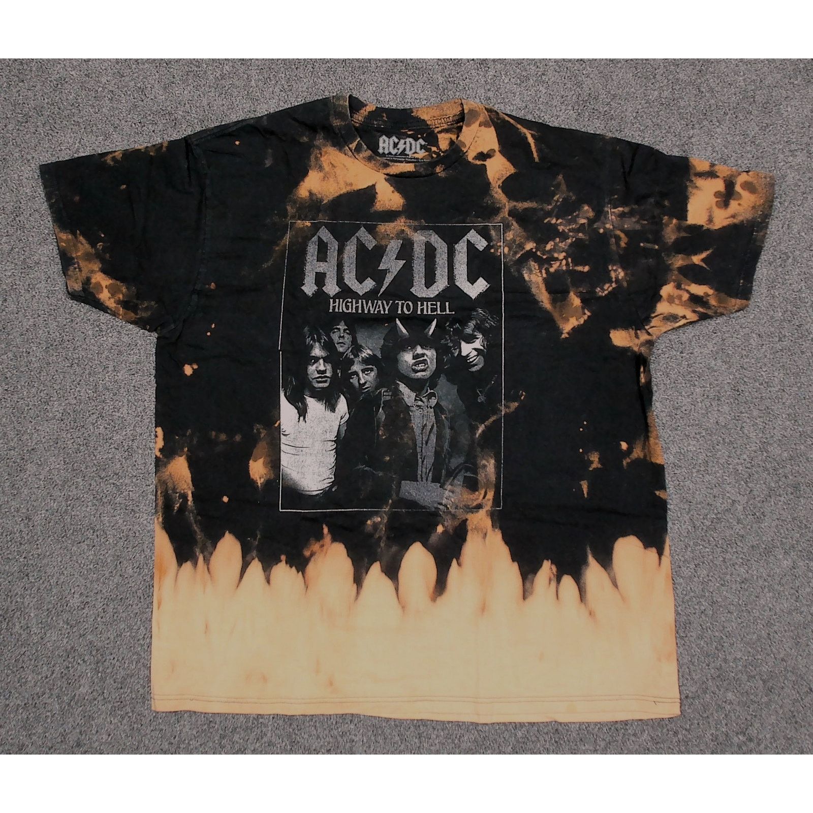 Other Custom 1-of-1 AC/DC Bleached Flame Hem Band Tee 2XL Size US XXL / EU 58 / 5 - 3 Thumbnail