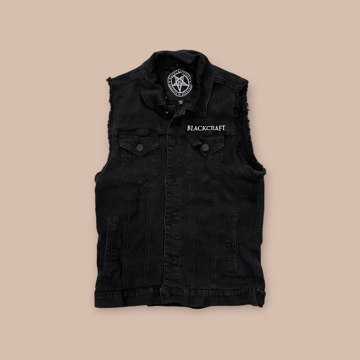 If Six Was Nine BlackCraft Hooded Denim Vest Size US M / EU 48-50 / 2 - 3 Thumbnail