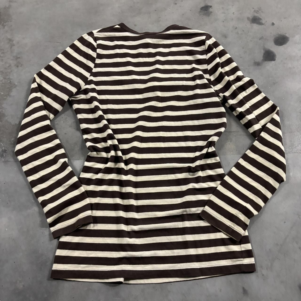Vintage Vintage Y2K/2000s Cute Brown Striped Long Sleeve Top! Size S Size S / US 4 / IT 40 - 4 Thumbnail