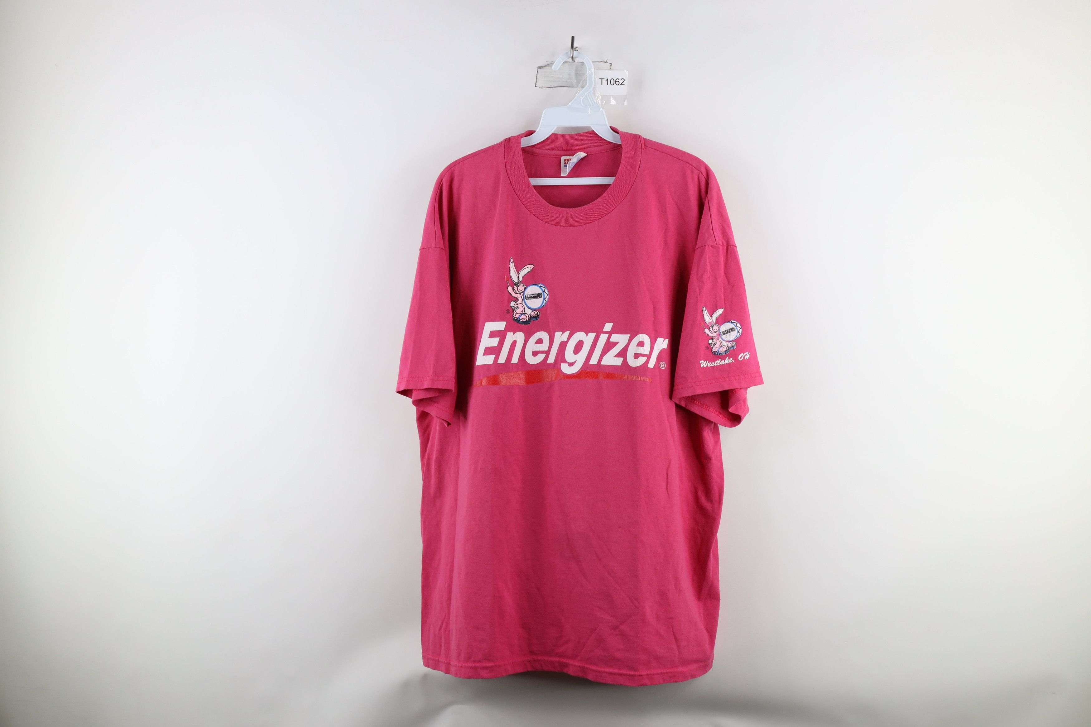 Vintage Vintage 90s Bunny Battery Short Sleeve T-Shirt Pink Size US XL / EU 56 / 4 - 1 Thumbnail