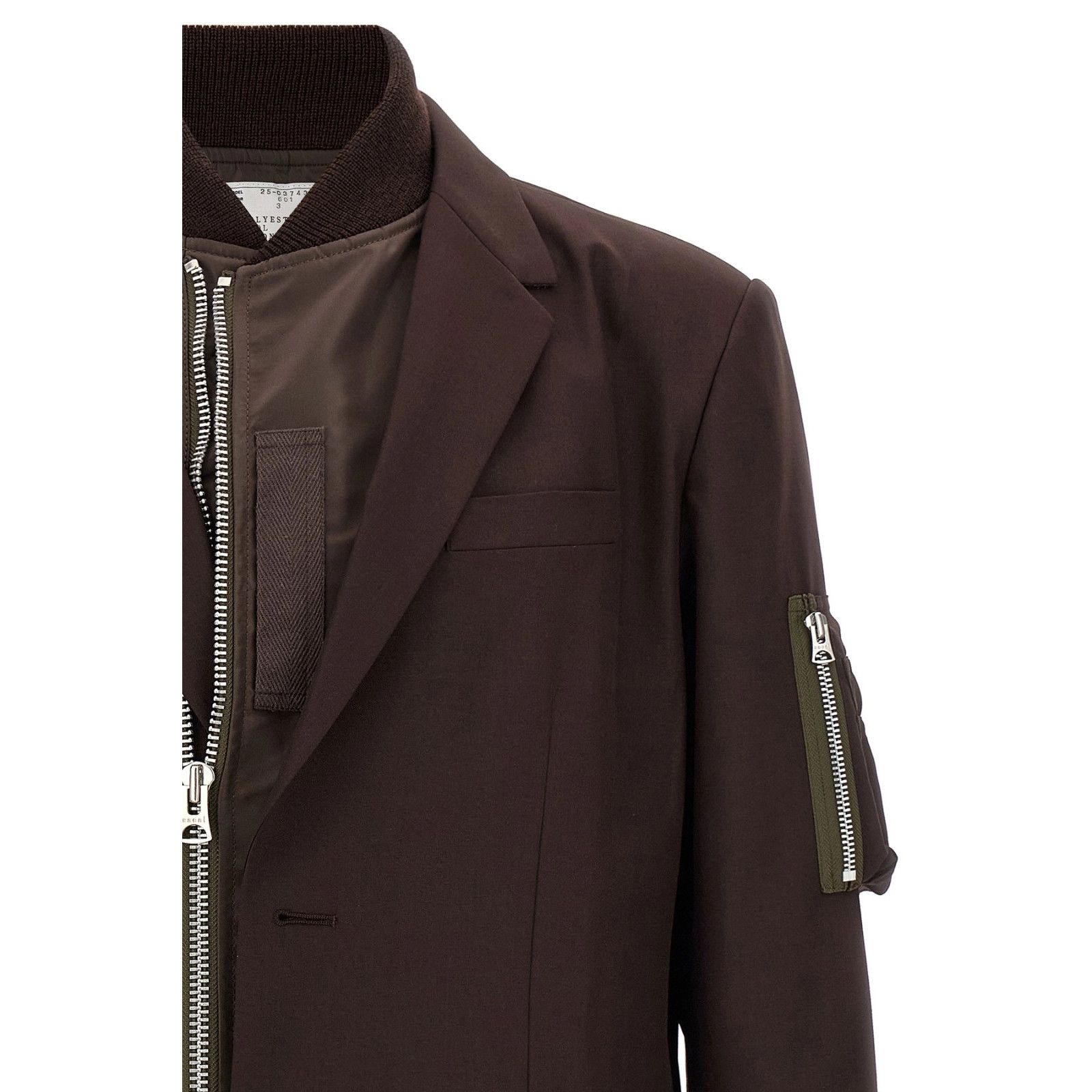 Sacai SACAI Brown Bomber Insert Blazer New & Authentic (Men's size Size US L / EU 52-54 / 3 - 4 Thumbnail