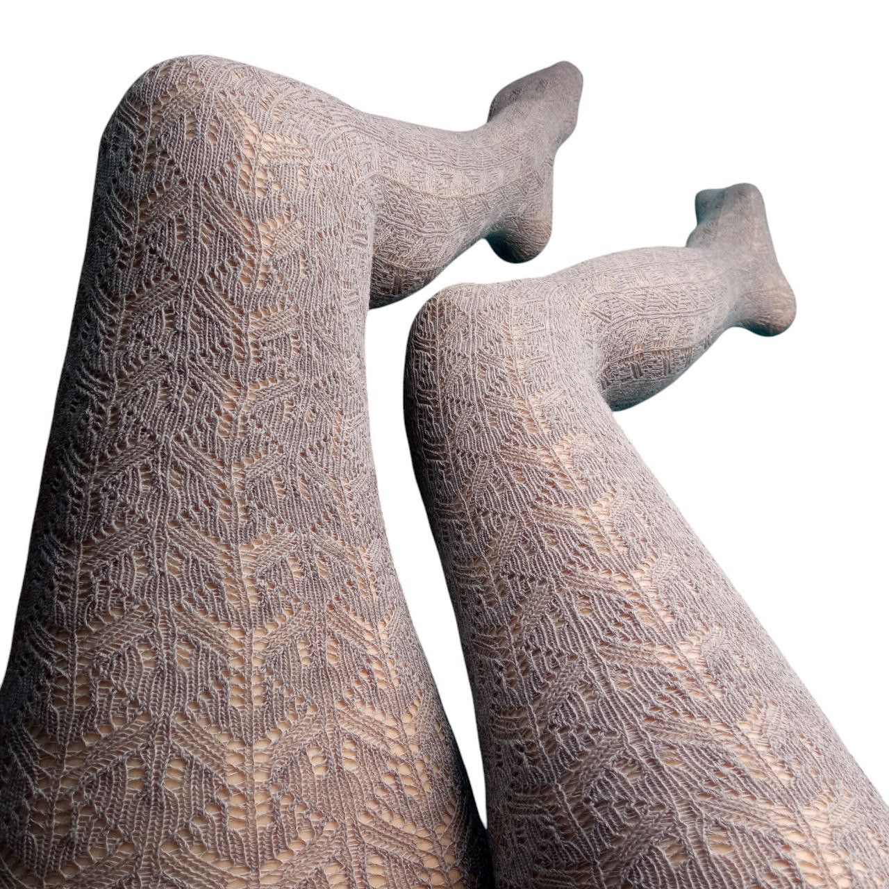 Other Lace Knitted Cotton Blend Tights Pantyhose 120 den Size 4 Size ONE SIZE - 1 Thumbnail