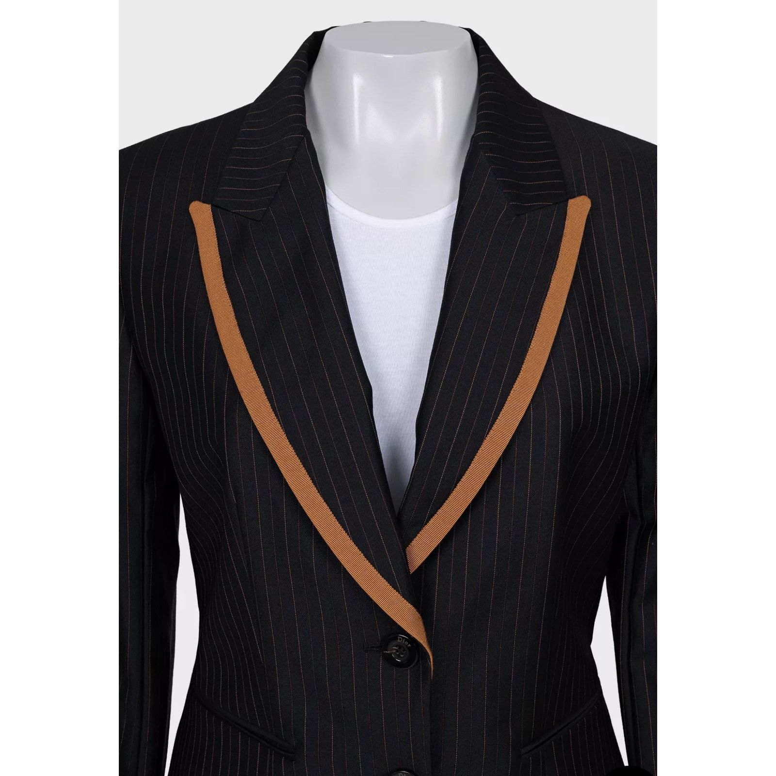 Dior Christian Dior Black Wool Pinstripe Suit Sz. FR44 / XXL Size L / US 10 / IT 46 - 6 Thumbnail
