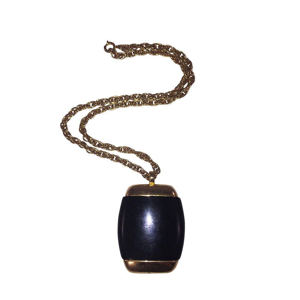 Lanvin Lanvin Simulated Black Onyx Pendant Necklace Size ONE SIZE - 2 Thumbnail